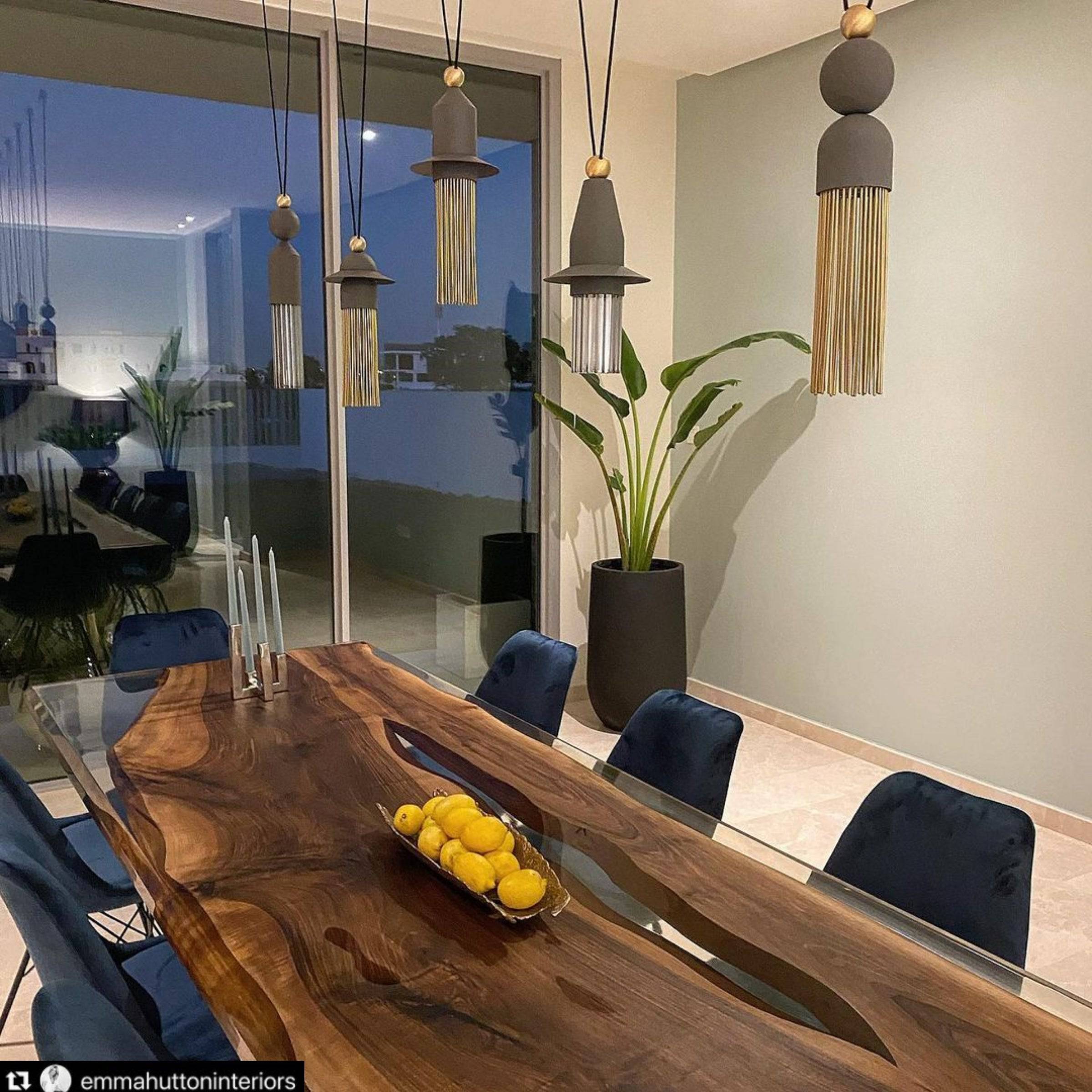 AS IS - 350X100 Cm Live Edge Resin Dining Table Top San350X100-Nakheel -  DISPLAY ITEM - ebarza Furniture UAE | Shop Modern Furniture in Abu Dhabi & Dubai - مفروشات ايبازرا في الامارات | تسوق اثاث عصري وديكورات مميزة في دبي وابوظبي