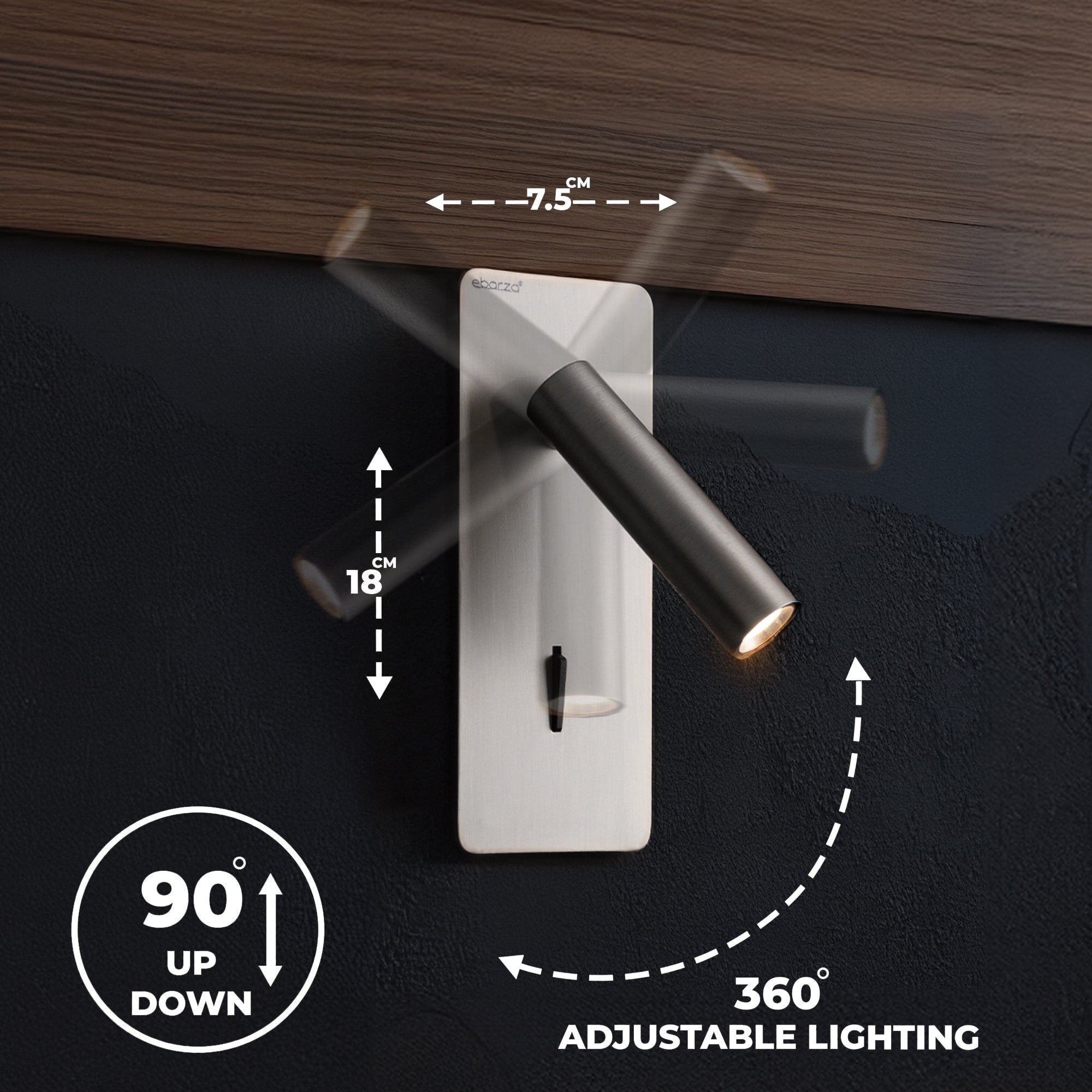 Pre-order 85 Days Delivery Gemini Hotel Style Headboard/ Wall Reading Lamp Gemini-WL (UB)-26GB -  Wall Lamps - ebarza Furniture UAE | Shop Modern Furniture in Abu Dhabi & Dubai - مفروشات ايبازرا في الامارات | تسوق اثاث عصري وديكورات مميزة في دبي وابوظبي