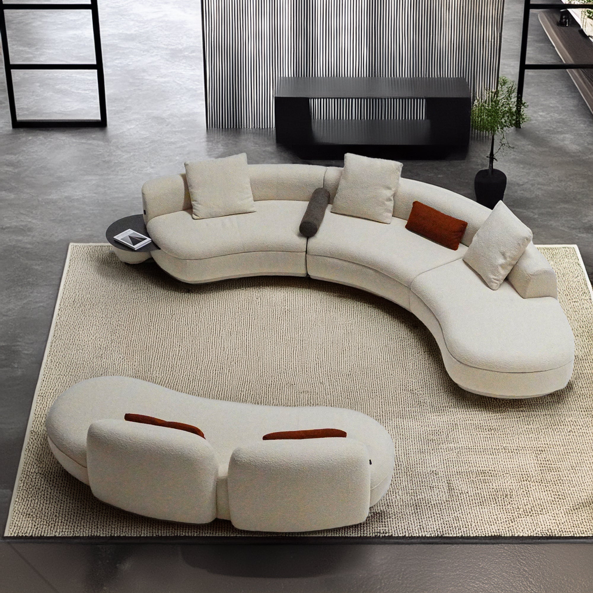 Teddy Curved 2-Seater Module - SF061-B -  Sofas - ebarza Furniture UAE | Shop Modern Furniture in Abu Dhabi & Dubai - مفروشات ايبازرا في الامارات | تسوق اثاث عصري وديكورات مميزة في دبي وابوظبي