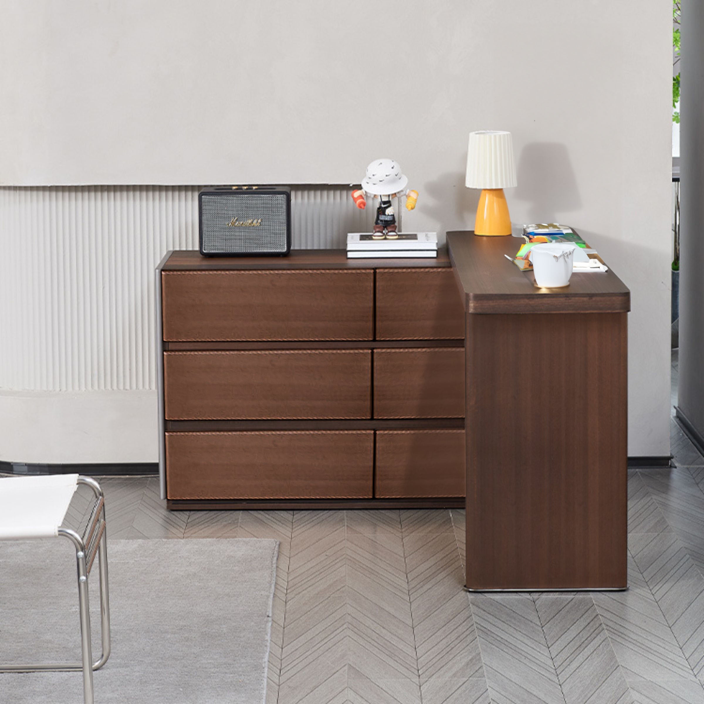 Pre-order 25 Days Delivery Eucalyptus Veneer Desk/Dresser MLL-J06 -  Dressers - ebarza Furniture UAE | Shop Modern Furniture in Abu Dhabi & Dubai - مفروشات ايبازرا في الامارات | تسوق اثاث عصري وديكورات مميزة في دبي وابوظبي