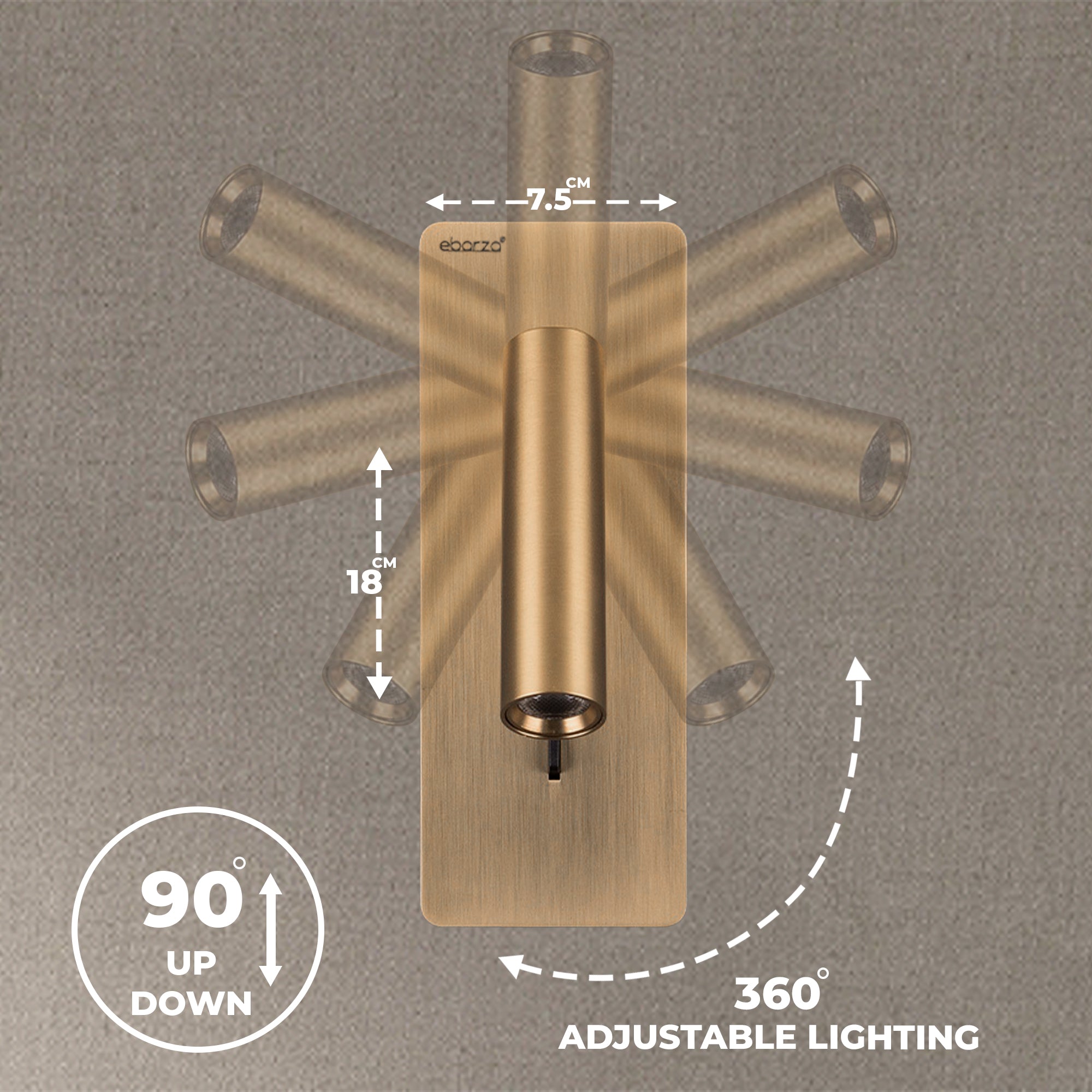 Pre-order for 75 days delivery - Gemini Hotel Style Headboard/ Wall Reading Lamp Gemini-WL (UB)-23-BR -  Wall Lamps - ebarza Furniture UAE | Shop Modern Furniture in Abu Dhabi & Dubai - مفروشات ايبازرا في الامارات | تسوق اثاث عصري وديكورات مميزة في دبي وابوظبي