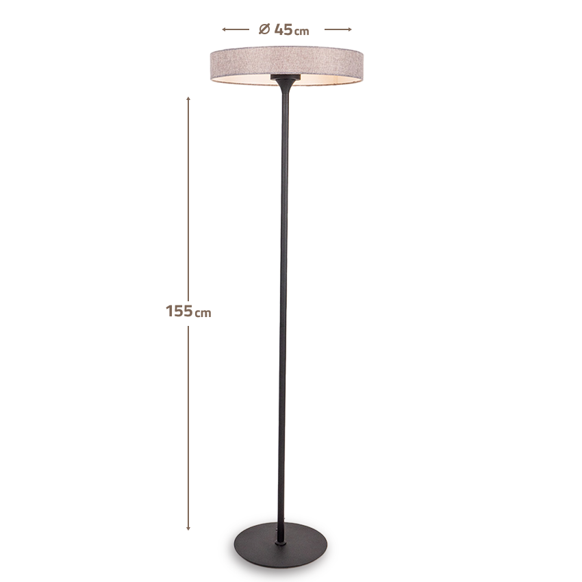 Crescent LED 155x45 Metal Aluminum Fabric Floor Lamp Crescent-02FL -  Floor Lamps - ebarza Furniture UAE | Shop Modern Furniture in Abu Dhabi & Dubai - مفروشات ايبازرا في الامارات | تسوق اثاث عصري وديكورات مميزة في دبي وابوظبي
