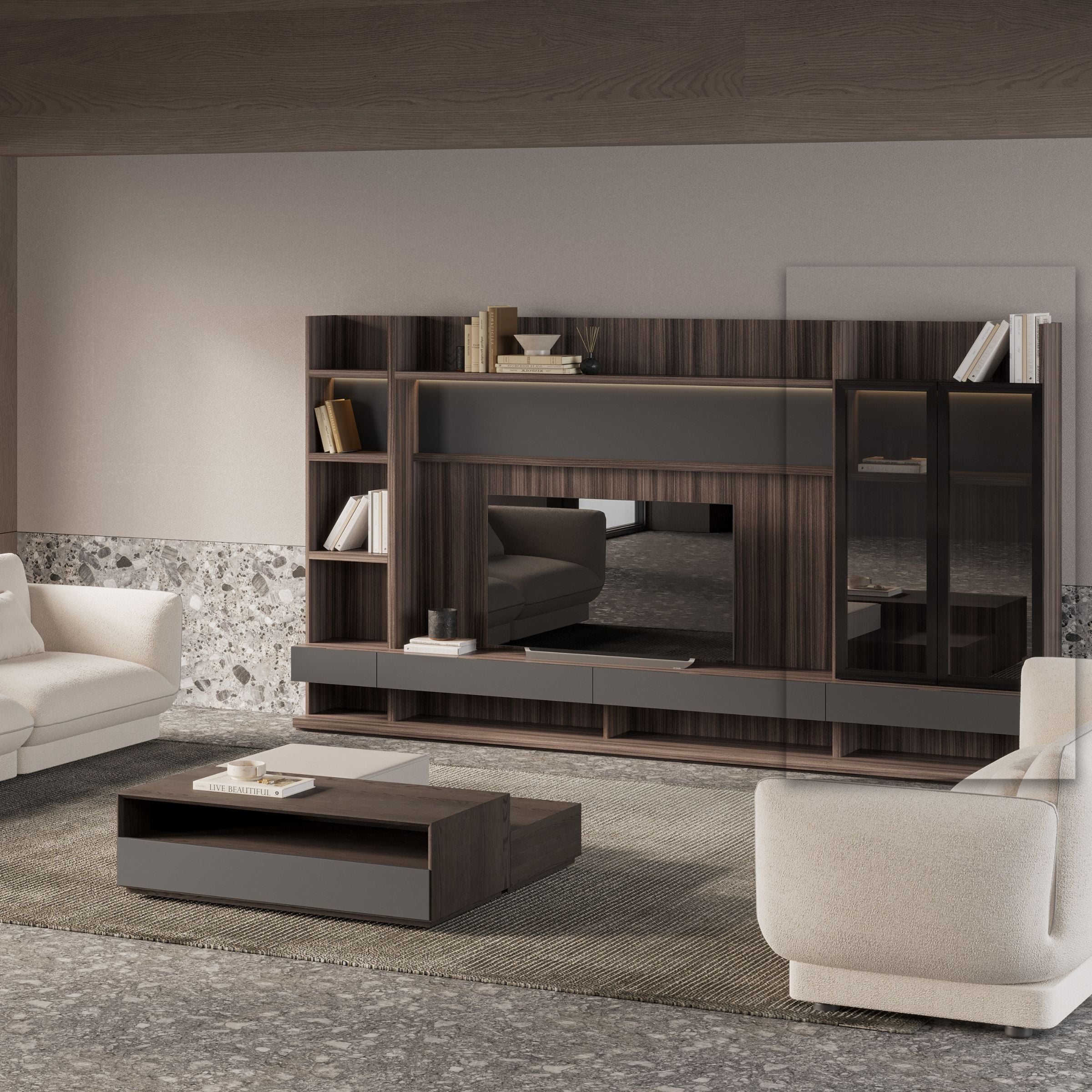 Pre-order 25 Days Delivery Lipa Glass Door Block Module - Modular TV / Wall Unit YOLIPA-GDB -  Bookcases - ebarza Furniture UAE | Shop Modern Furniture in Abu Dhabi & Dubai - مفروشات ايبازرا في الامارات | تسوق اثاث عصري وديكورات مميزة في دبي وابوظبي