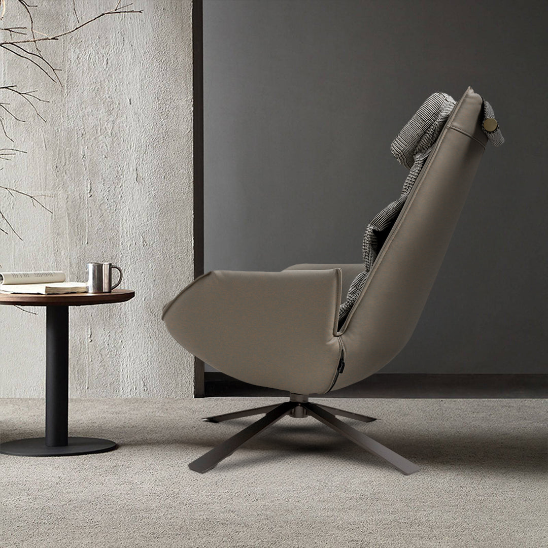 Severo Lounge Chair LC045-dark beige -  Lounge Chairs - ebarza Furniture UAE | Shop Modern Furniture in Abu Dhabi & Dubai - مفروشات ايبازرا في الامارات | تسوق اثاث عصري وديكورات مميزة في دبي وابوظبي