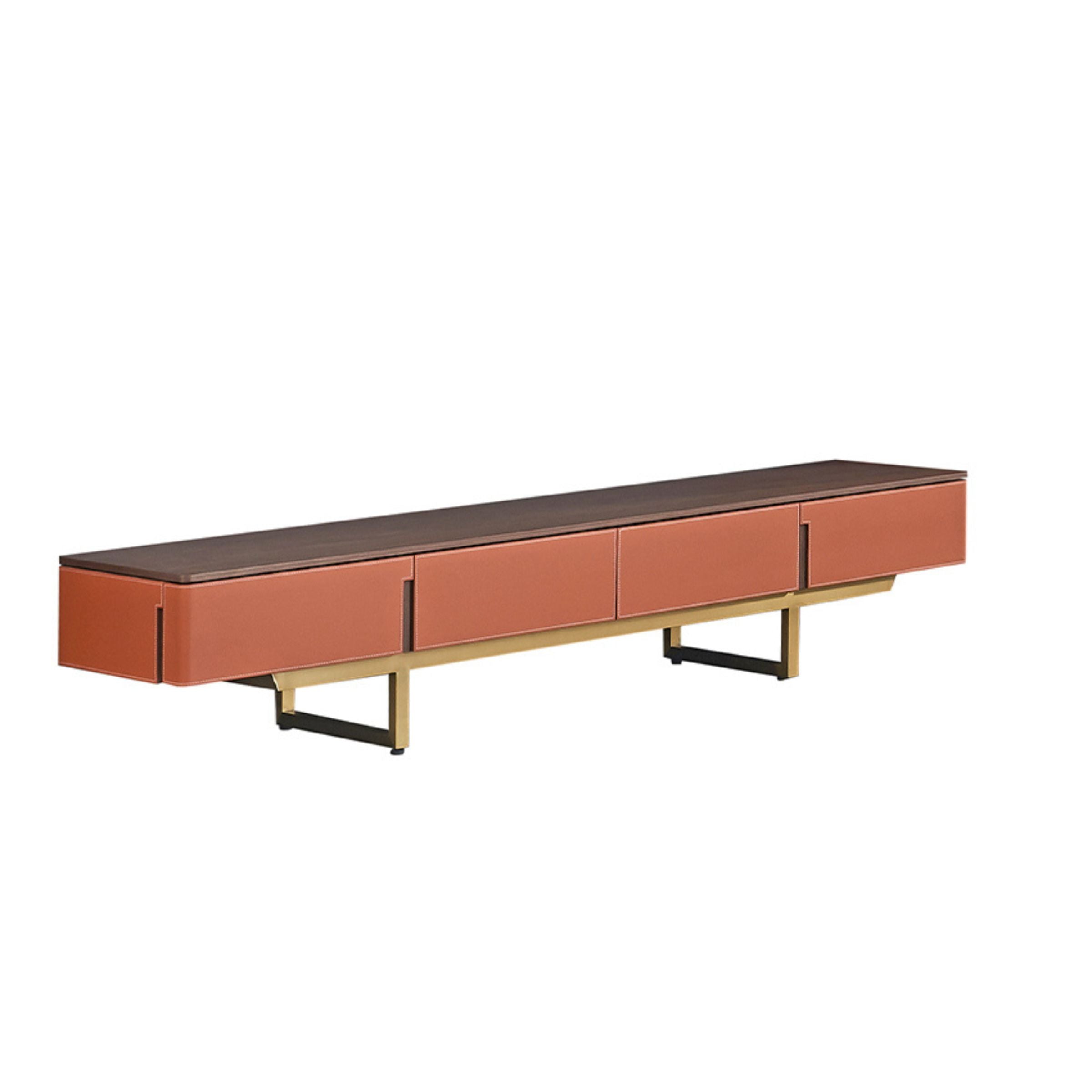 Mycroft Saddle Leather Cabinet MLL-T06 -  Storage/TV Unites - ebarza Furniture UAE | Shop Modern Furniture in Abu Dhabi & Dubai - مفروشات ايبازرا في الامارات | تسوق اثاث عصري وديكورات مميزة في دبي وابوظبي