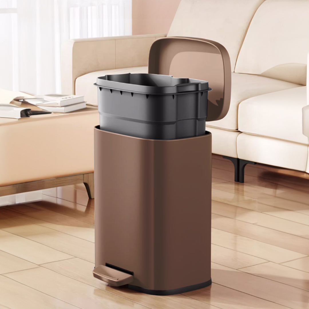 Fashion Rectangle Soft-Close Trash Can - 10074P-12L -  Bathroom Accessories - ebarza Furniture UAE | Shop Modern Furniture in Abu Dhabi & Dubai - مفروشات ايبازرا في الامارات | تسوق اثاث عصري وديكورات مميزة في دبي وابوظبي