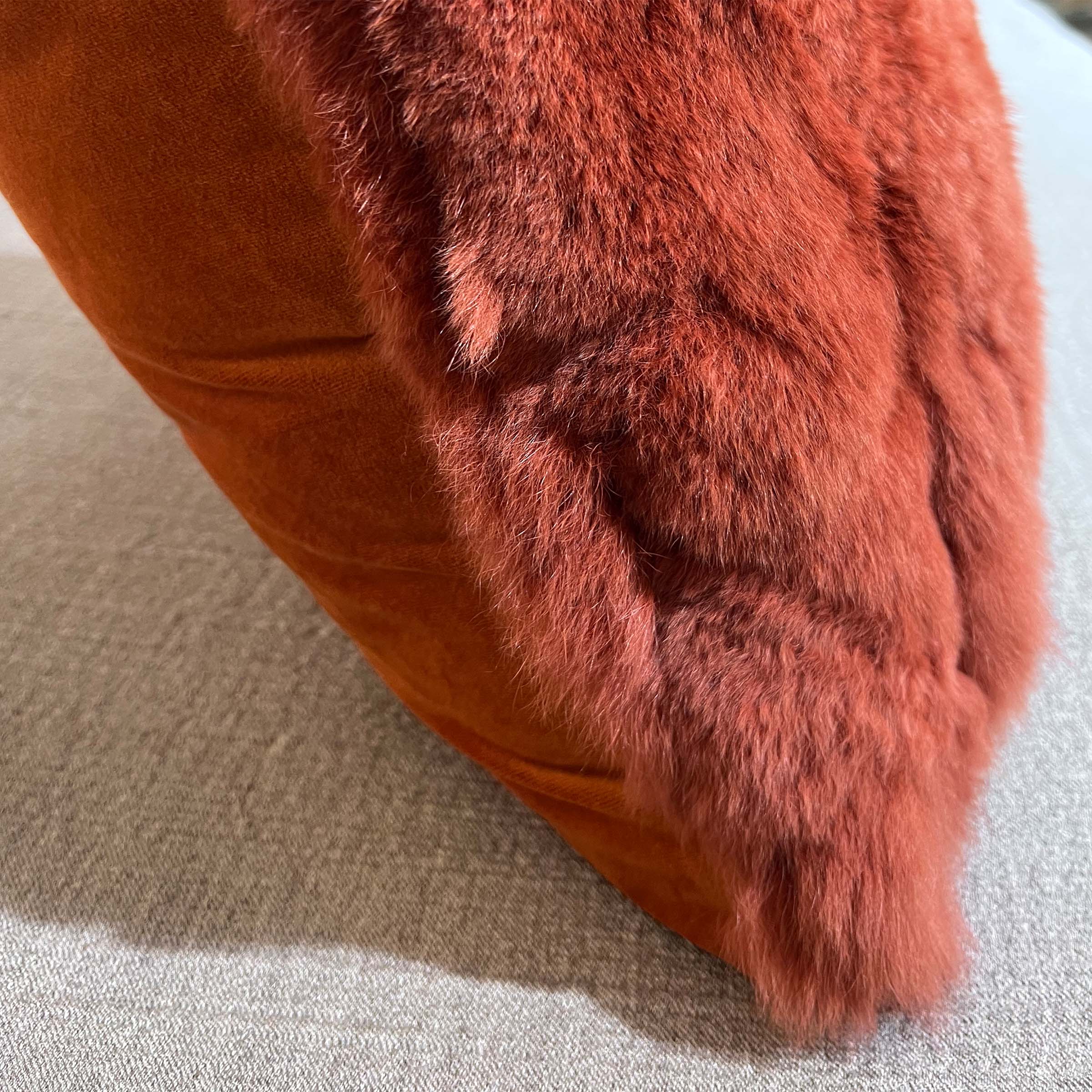 45*45  SKJG Odom Rex Rabbit Hair cushion - ECC081 -  Cushions - ebarza Furniture UAE | Shop Modern Furniture in Abu Dhabi & Dubai - مفروشات ايبازرا في الامارات | تسوق اثاث عصري وديكورات مميزة في دبي وابوظبي