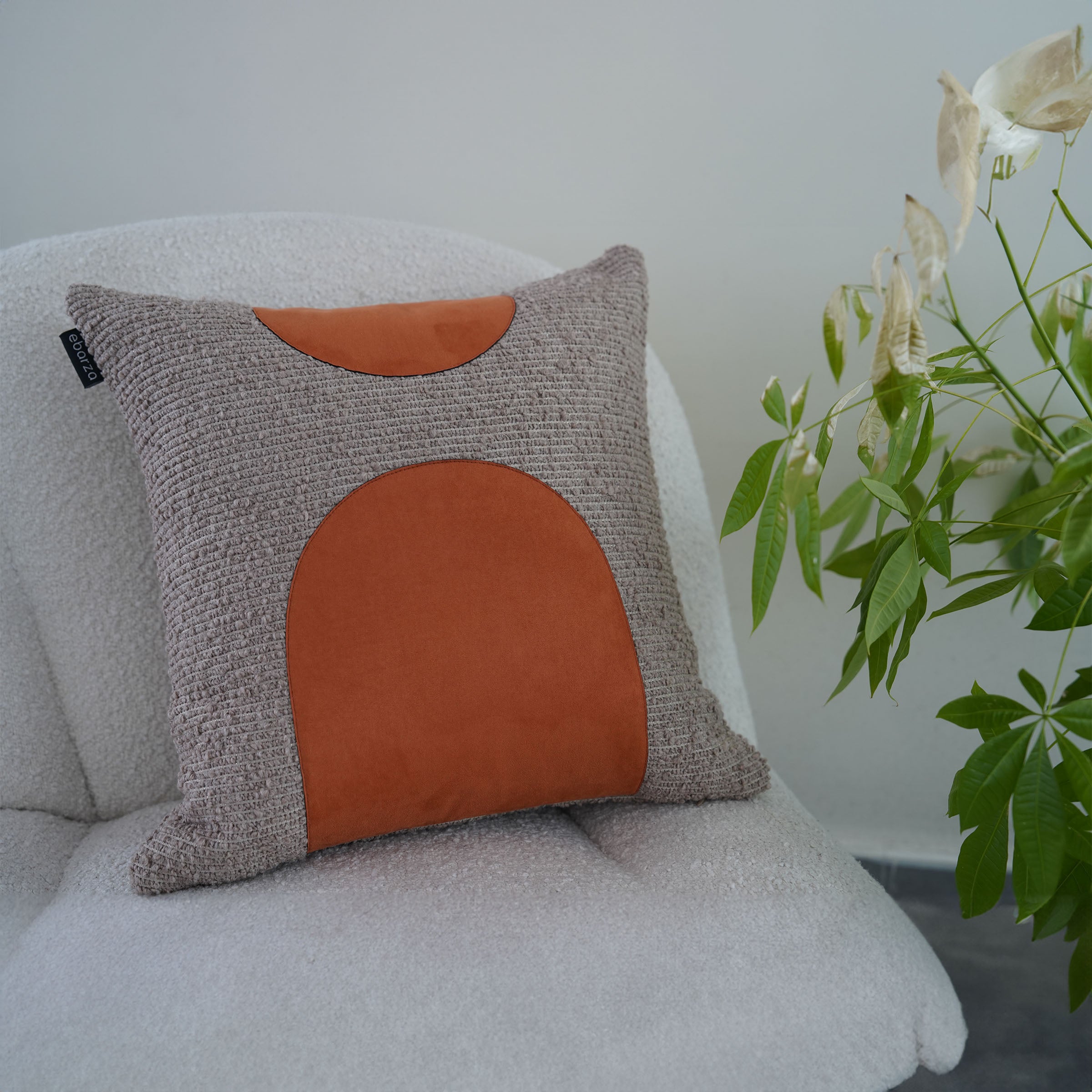 45*45cm Ebarza Buck Patchwork Cushion ECC134 -  Cushions - ebarza Furniture UAE | Shop Modern Furniture in Abu Dhabi & Dubai - مفروشات ايبازرا في الامارات | تسوق اثاث عصري وديكورات مميزة في دبي وابوظبي