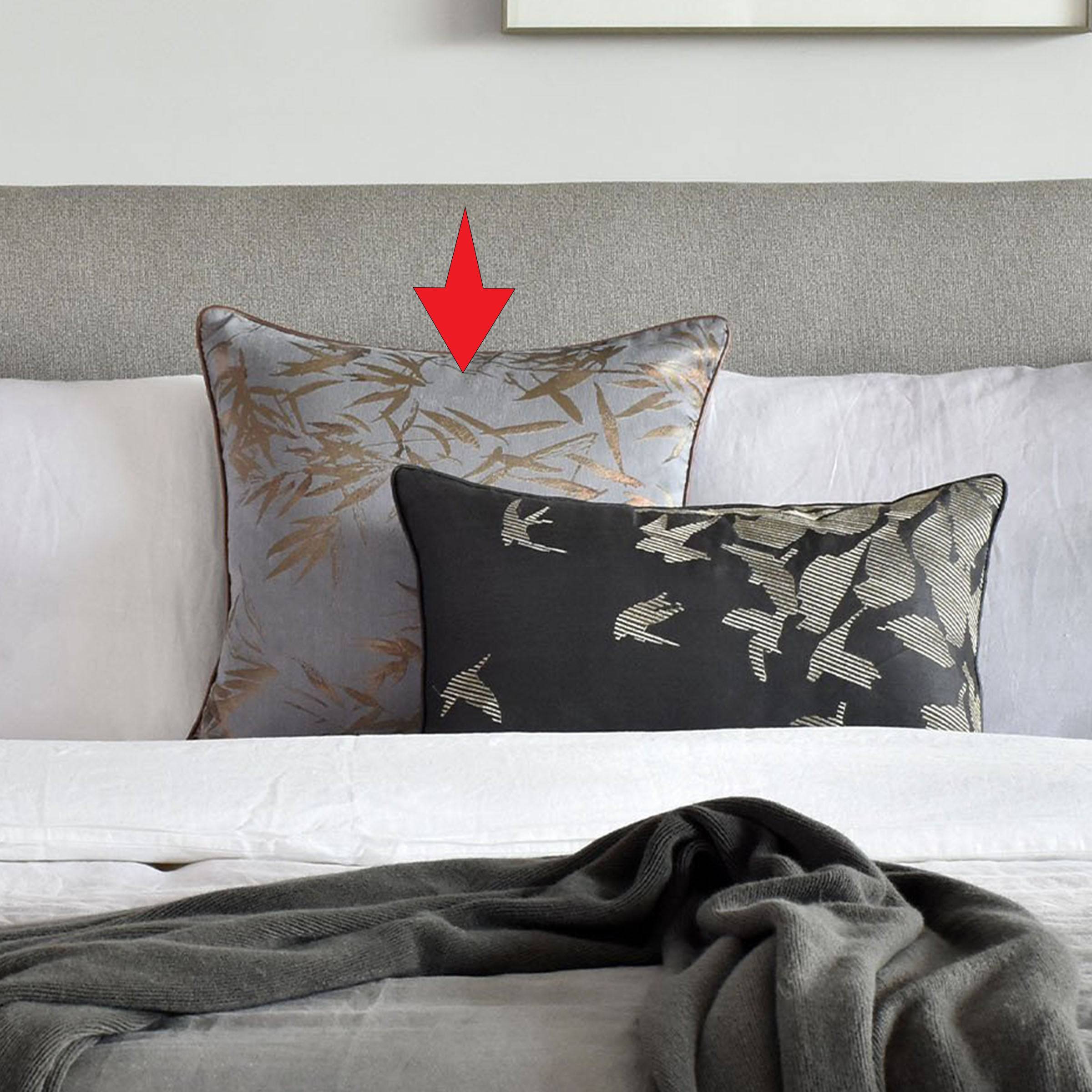 45X45 Cm Bamboo Leaf Jacquard Pillowcase Ecc-022 -  Cushions - ebarza Furniture UAE | Shop Modern Furniture in Abu Dhabi & Dubai - مفروشات ايبازرا في الامارات | تسوق اثاث عصري وديكورات مميزة في دبي وابوظبي