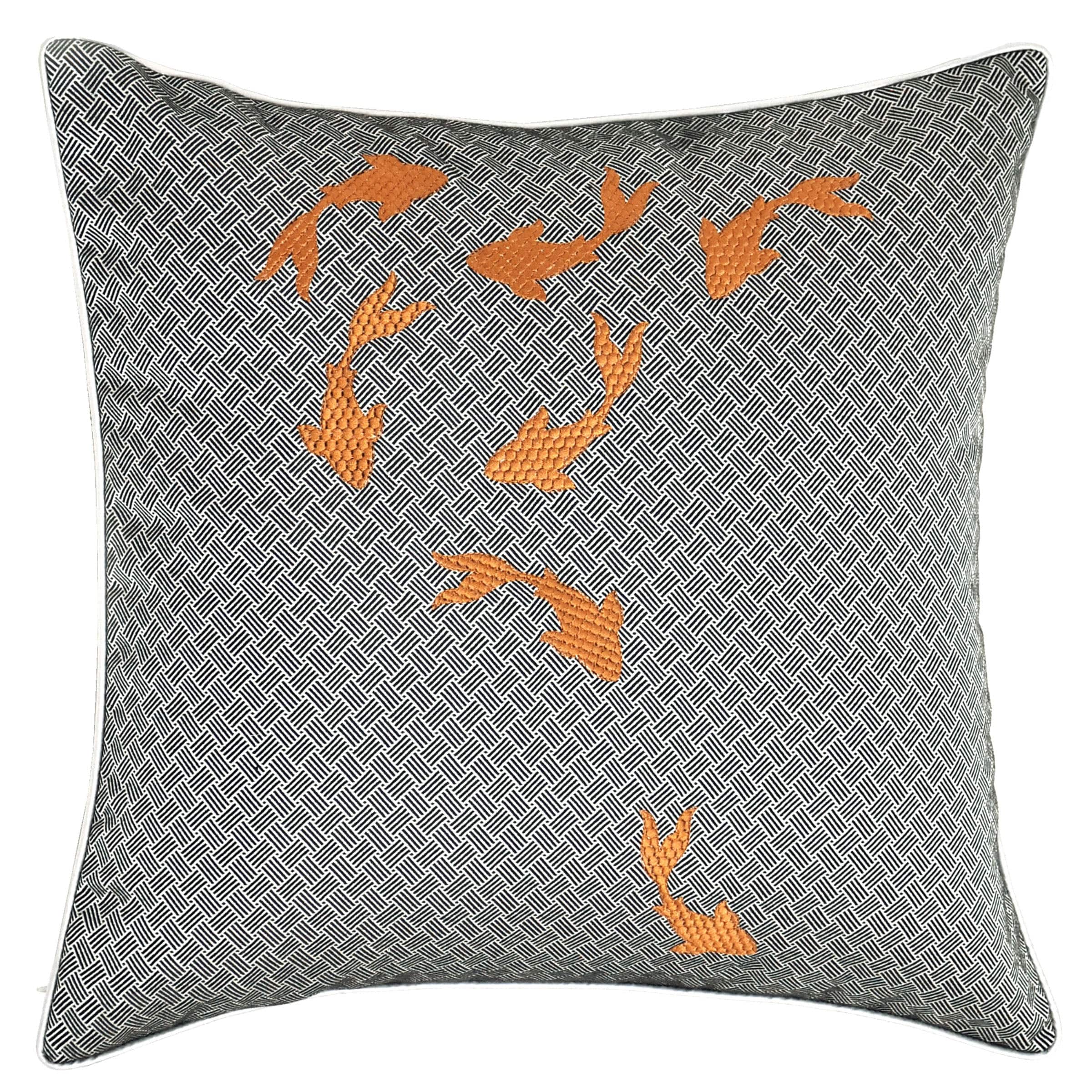 45X45 Cm Zul Embroidered Throw Cushion Cover  Ecc-024 -  Cushions - ebarza Furniture UAE | Shop Modern Furniture in Abu Dhabi & Dubai - مفروشات ايبازرا في الامارات | تسوق اثاث عصري وديكورات مميزة في دبي وابوظبي