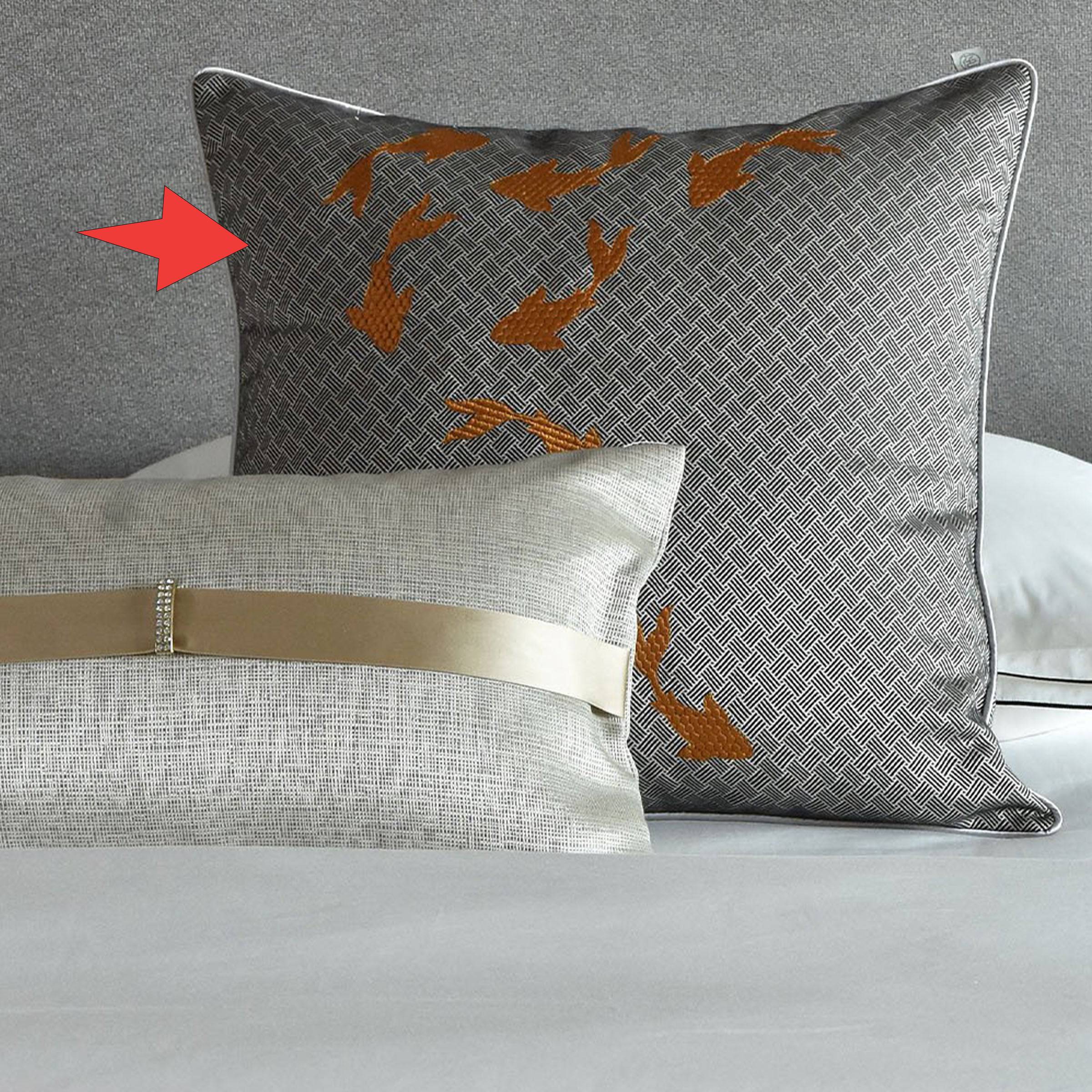 45X45 Cm Zul Embroidered Throw Cushion Cover  Ecc-024 -  Cushions - ebarza Furniture UAE | Shop Modern Furniture in Abu Dhabi & Dubai - مفروشات ايبازرا في الامارات | تسوق اثاث عصري وديكورات مميزة في دبي وابوظبي