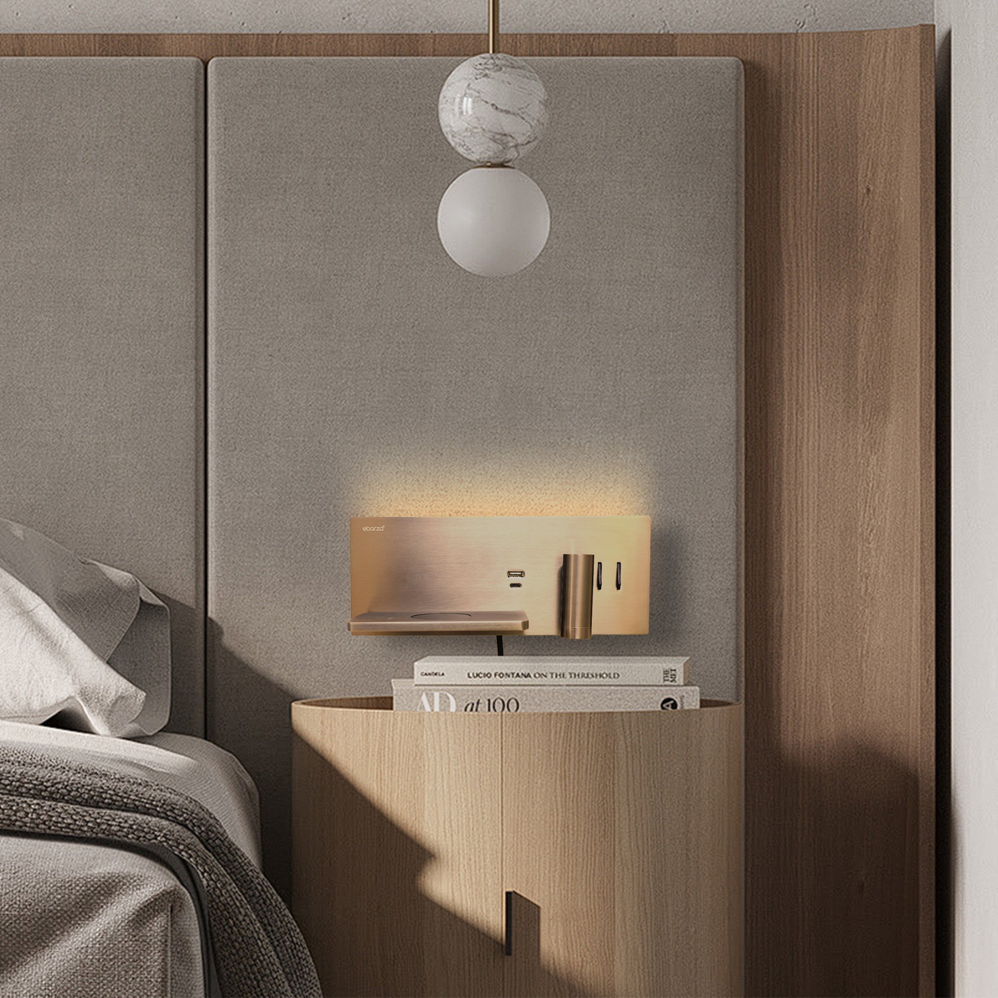 Kross Hotel Style Headboard/ Wall Reading Lamp Kross-WL(UA)-23BR -  Wall Lamps - ebarza Furniture UAE | Shop Modern Furniture in Abu Dhabi & Dubai - مفروشات ايبازرا في الامارات | تسوق اثاث عصري وديكورات مميزة في دبي وابوظبي