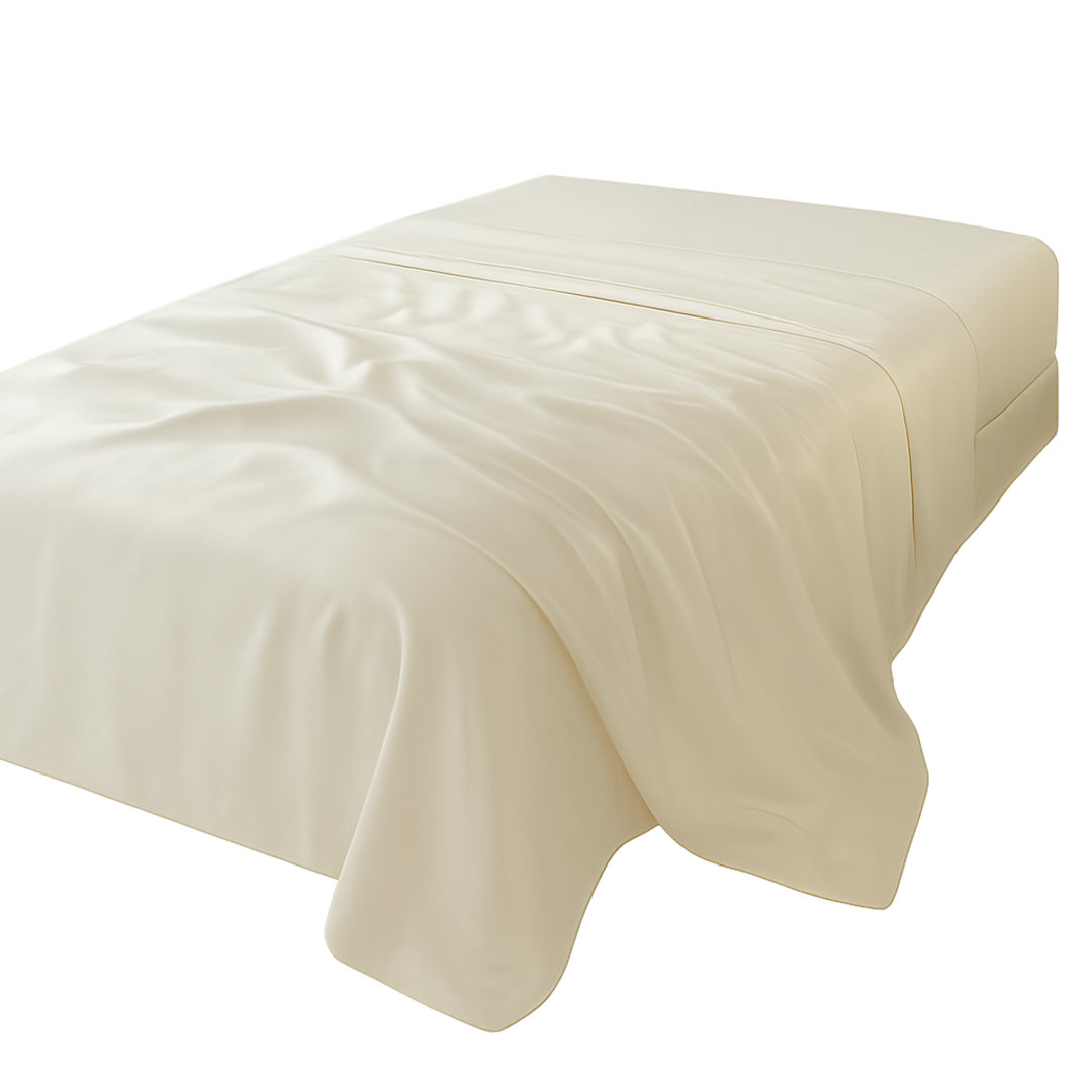 245x260 Ivory Double Bed Sheet  - 16mm Silk SRK-1/p -  Bedding - ebarza Furniture UAE | Shop Modern Furniture in Abu Dhabi & Dubai - مفروشات ايبازرا في الامارات | تسوق اثاث عصري وديكورات مميزة في دبي وابوظبي