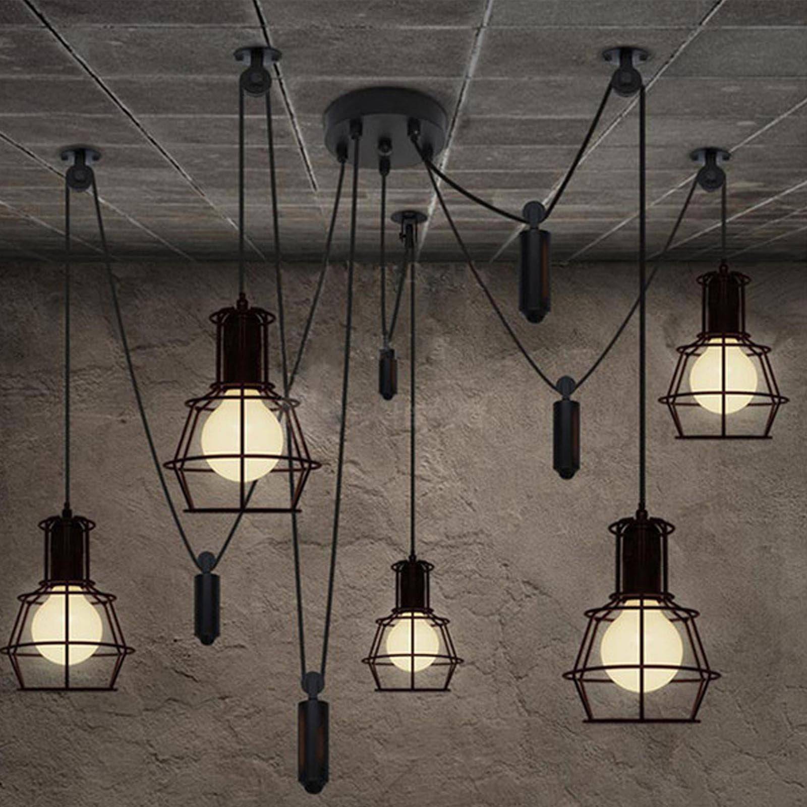 5 Heads Industrial   Pendant  Lamp  Cy-Dd-110 -  Pendant Lamps - ebarza Furniture UAE | Shop Modern Furniture in Abu Dhabi & Dubai - مفروشات ايبازرا في الامارات | تسوق اثاث عصري وديكورات مميزة في دبي وابوظبي