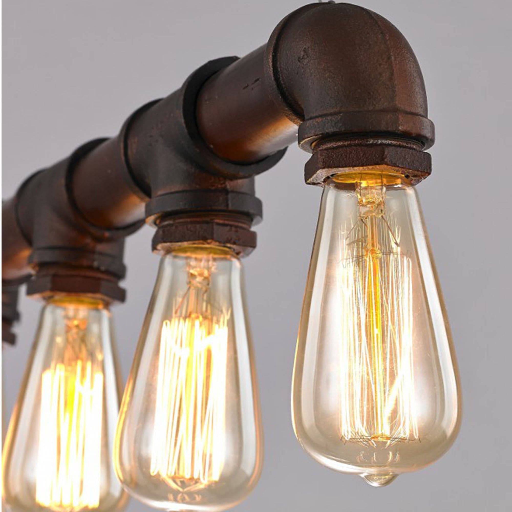 5 Heads Industrial Rustic Pipe  Chandelier  Cy-Dd-183 -  Pendant Lamps - ebarza Furniture UAE | Shop Modern Furniture in Abu Dhabi & Dubai - مفروشات ايبازرا في الامارات | تسوق اثاث عصري وديكورات مميزة في دبي وابوظبي