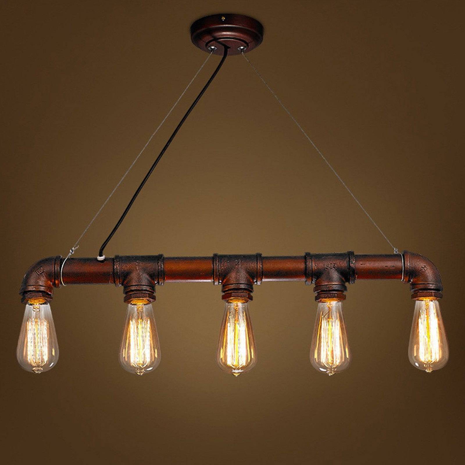 5 Heads Industrial Rustic Pipe  Chandelier  Cy-Dd-183 -  Pendant Lamps - ebarza Furniture UAE | Shop Modern Furniture in Abu Dhabi & Dubai - مفروشات ايبازرا في الامارات | تسوق اثاث عصري وديكورات مميزة في دبي وابوظبي