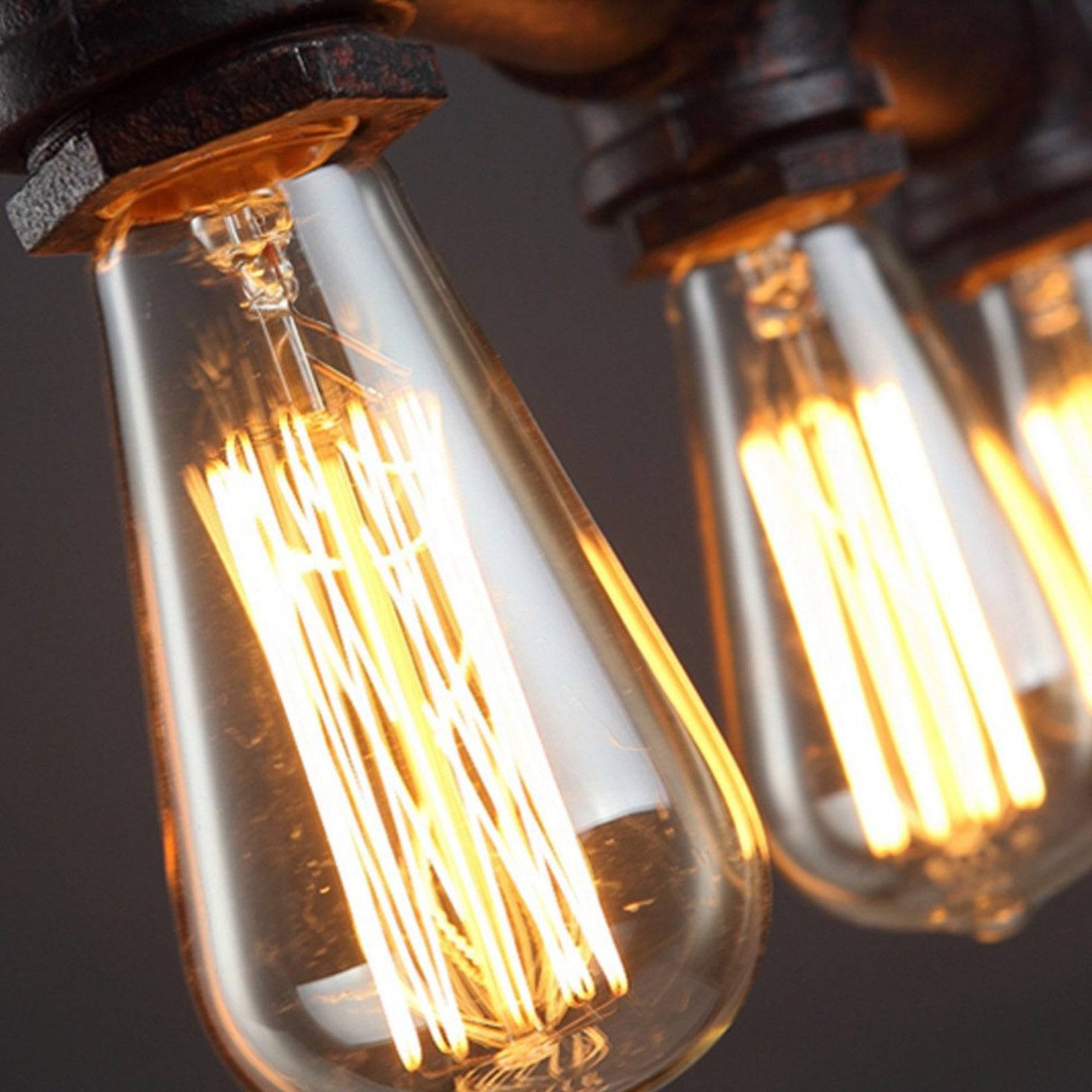 5 Heads Industrial Rustic Pipe  Chandelier  Cy-Dd-183 -  Pendant Lamps - ebarza Furniture UAE | Shop Modern Furniture in Abu Dhabi & Dubai - مفروشات ايبازرا في الامارات | تسوق اثاث عصري وديكورات مميزة في دبي وابوظبي