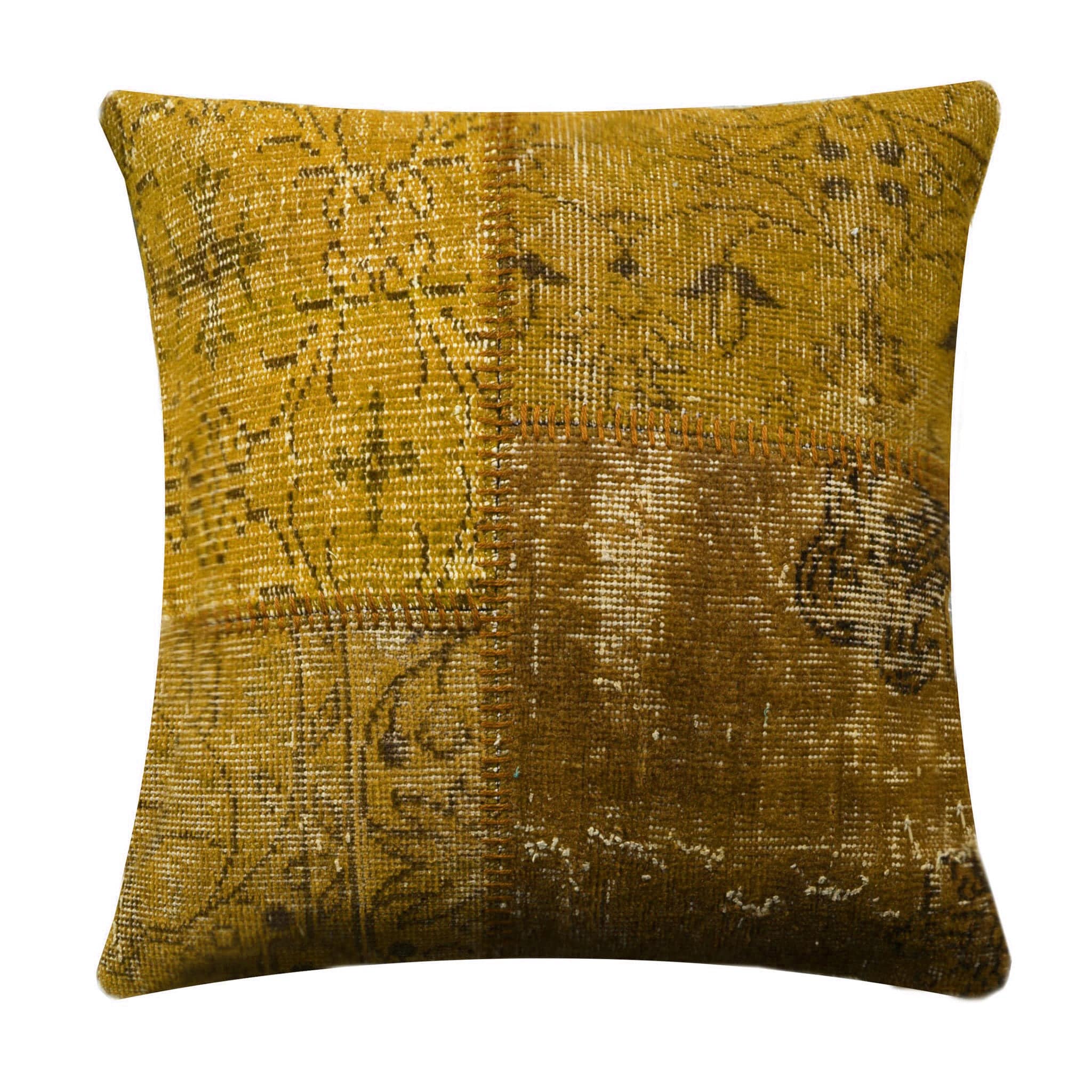 60X60Cm Hali Bursa Handmade Over Dyed Cushion Cover Sec0072Ye -  Cushions - ebarza Furniture UAE | Shop Modern Furniture in Abu Dhabi & Dubai - مفروشات ايبازرا في الامارات | تسوق اثاث عصري وديكورات مميزة في دبي وابوظبي