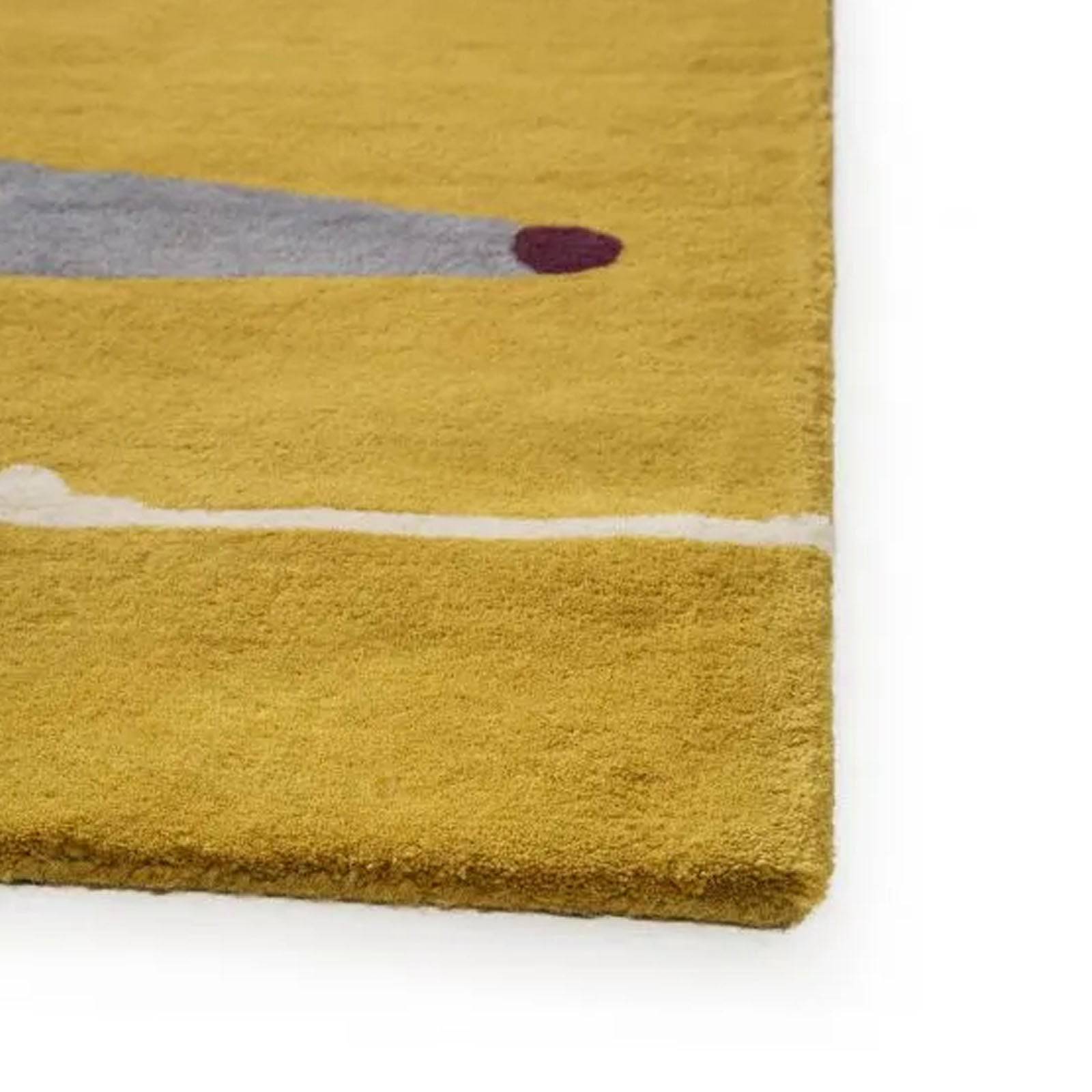 60X90 Cm Handmade Wool Rug Jh-20521-Gold-Xs -  Rugs - ebarza Furniture UAE | Shop Modern Furniture in Abu Dhabi & Dubai - مفروشات ايبازرا في الامارات | تسوق اثاث عصري وديكورات مميزة في دبي وابوظبي