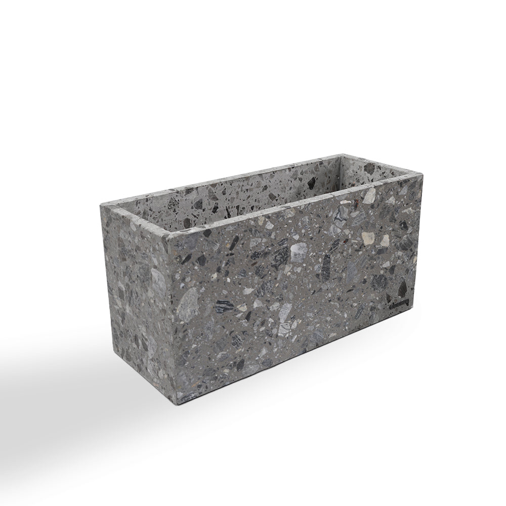 Terrazzo Grey Planter Box 306-N0370 -  Planter Boxes - ebarza Furniture UAE | Shop Modern Furniture in Abu Dhabi & Dubai - مفروشات ايبازرا في الامارات | تسوق اثاث عصري وديكورات مميزة في دبي وابوظبي
