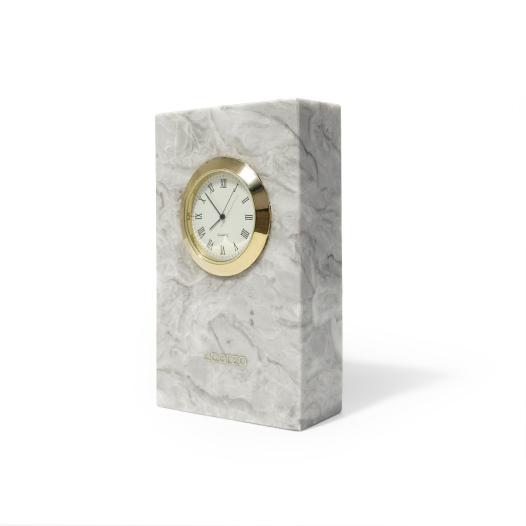 Bawang Flower Marble Small Table Clock TCA892