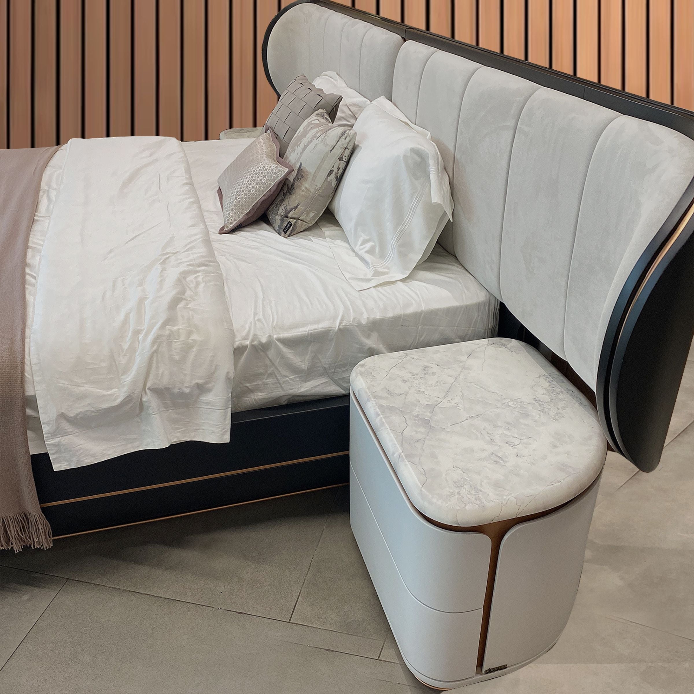AS IS - 2X Tulip Bedside Tables KOMTLP001 -  DISPLAY ITEM - ebarza Furniture UAE | Shop Modern Furniture in Abu Dhabi & Dubai - مفروشات ايبازرا في الامارات | تسوق اثاث عصري وديكورات مميزة في دبي وابوظبي