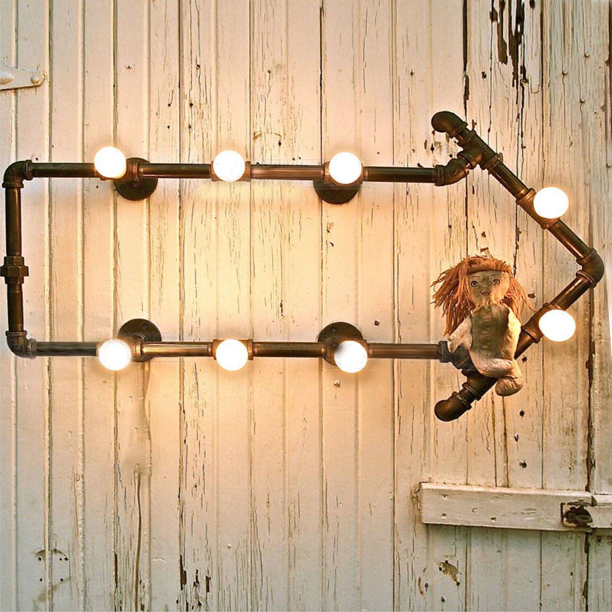 8 Heads Arrow Pipes Industrial Wall  Lamp  Cy-Bd-048 -  Wall Lamps - ebarza Furniture UAE | Shop Modern Furniture in Abu Dhabi & Dubai - مفروشات ايبازرا في الامارات | تسوق اثاث عصري وديكورات مميزة في دبي وابوظبي