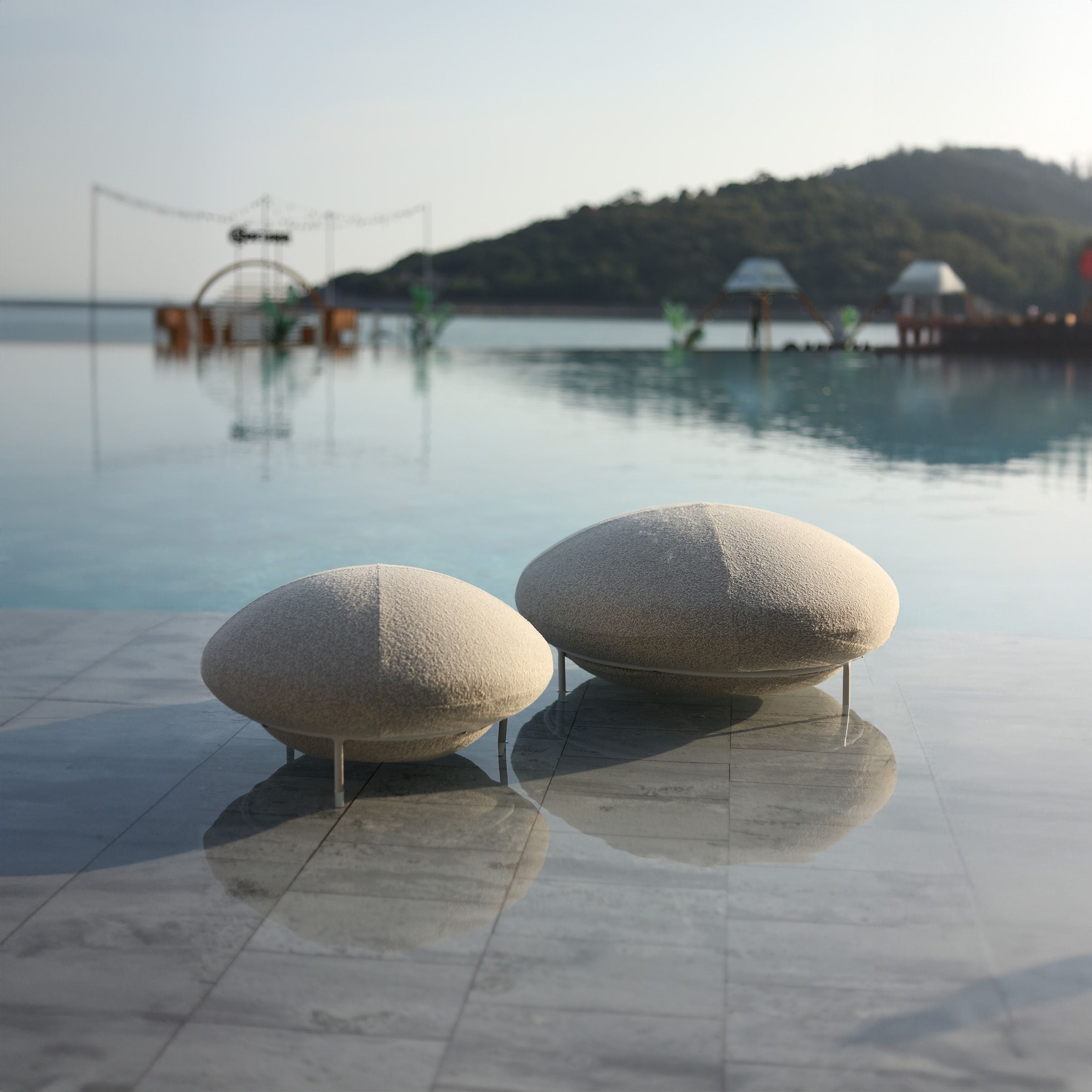 UFO Outdoor Small Stool Sand Matt-UFO-P -  Outdoor Chairs - ebarza Furniture UAE | Shop Modern Furniture in Abu Dhabi & Dubai - مفروشات ايبازرا في الامارات | تسوق اثاث عصري وديكورات مميزة في دبي وابوظبي
