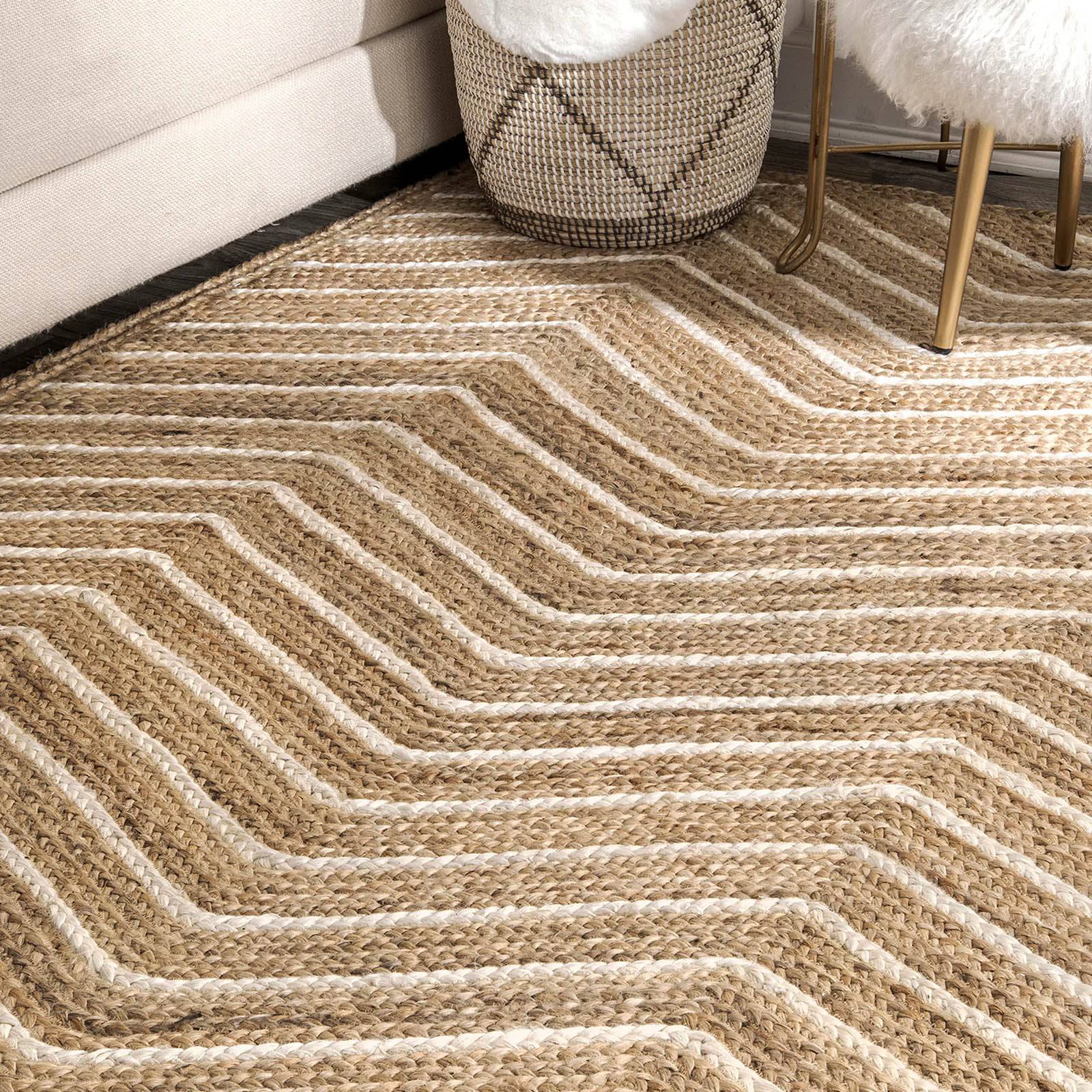 90X130 Cm Braided Handmade Jute Rug Jh-2341-S -  Rugs - ebarza Furniture UAE | Shop Modern Furniture in Abu Dhabi & Dubai - مفروشات ايبازرا في الامارات | تسوق اثاث عصري وديكورات مميزة في دبي وابوظبي