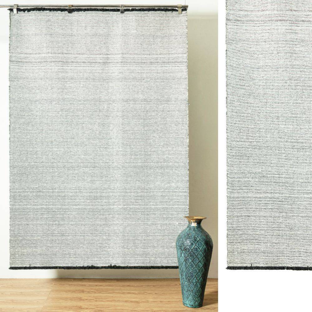 90X130 Cm  Hand Woven Ivory Black Wool Rug Jhd-7007 Ivory Black -S -  Rugs - ebarza Furniture UAE | Shop Modern Furniture in Abu Dhabi & Dubai - مفروشات ايبازرا في الامارات | تسوق اثاث عصري وديكورات مميزة في دبي وابوظبي