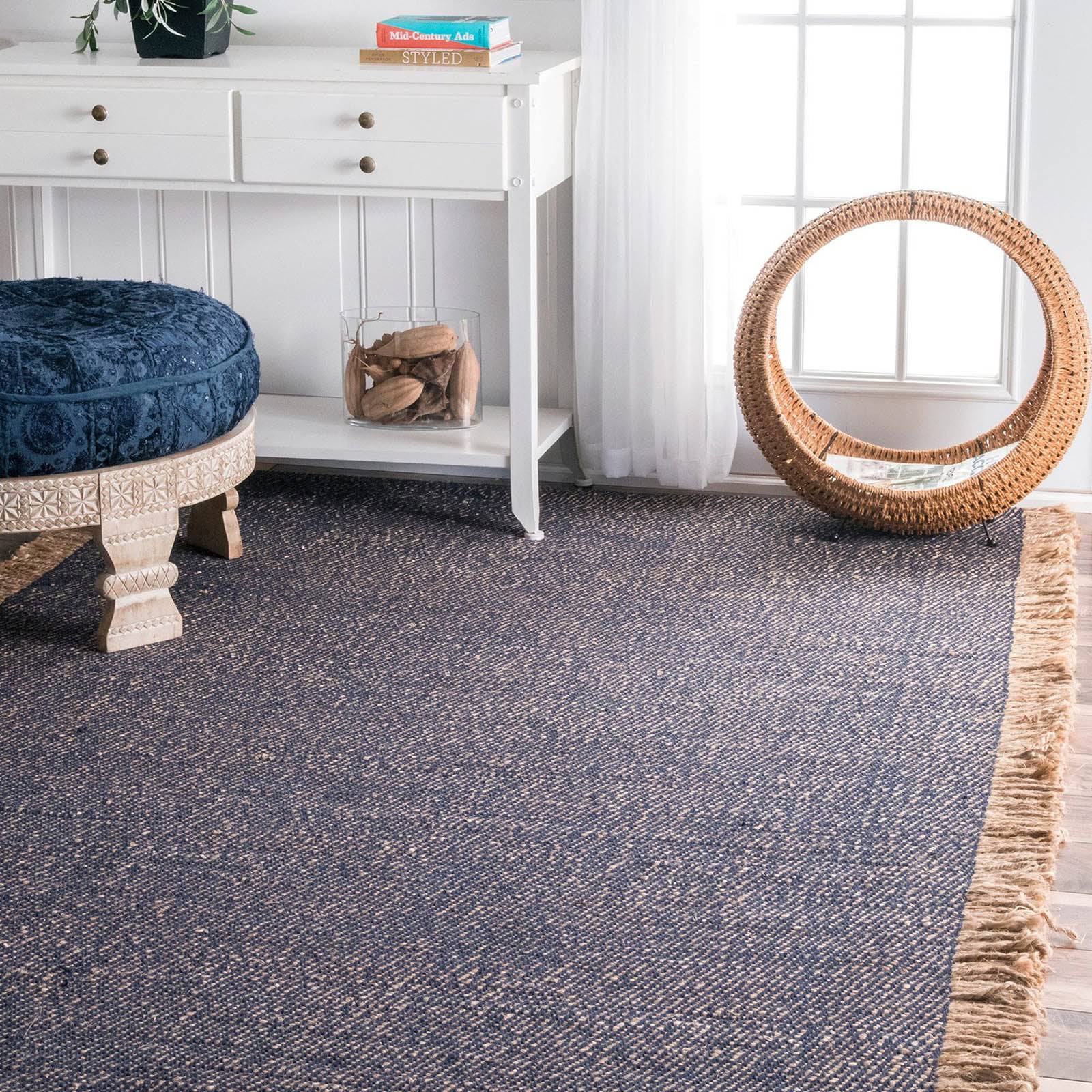 90X130 Cm Handmade Jute Rug Jh-2053-S -  Rugs - ebarza Furniture UAE | Shop Modern Furniture in Abu Dhabi & Dubai - مفروشات ايبازرا في الامارات | تسوق اثاث عصري وديكورات مميزة في دبي وابوظبي
