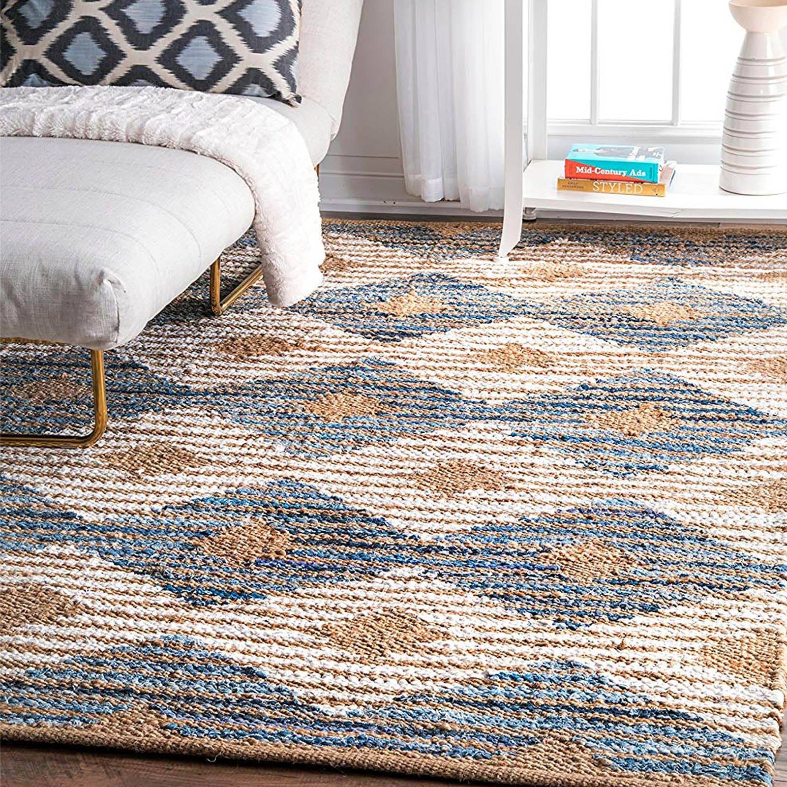 90X300 Cm Diamond Handmade Wool Rug Jh-2055-L -  Rugs - ebarza Furniture UAE | Shop Modern Furniture in Abu Dhabi & Dubai - مفروشات ايبازرا في الامارات | تسوق اثاث عصري وديكورات مميزة في دبي وابوظبي