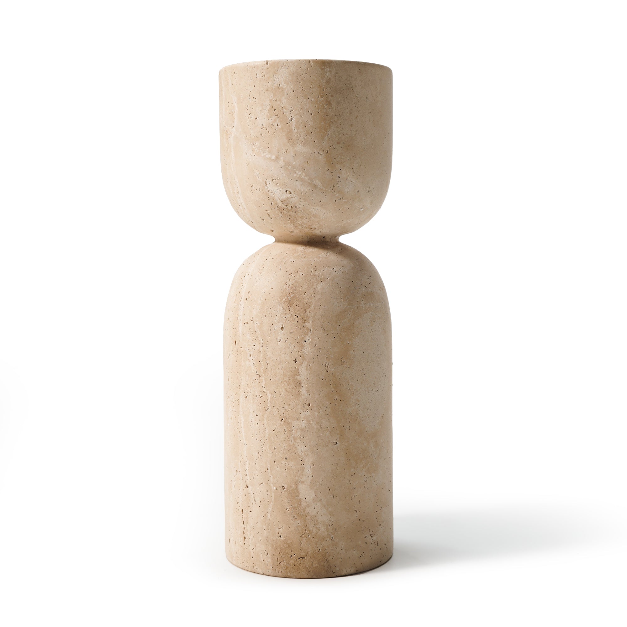 Chess Natural Beige Travertine Side Table JA012-A -  Side Tables - ebarza Furniture UAE | Shop Modern Furniture in Abu Dhabi & Dubai - مفروشات ايبازرا في الامارات | تسوق اثاث عصري وديكورات مميزة في دبي وابوظبي
