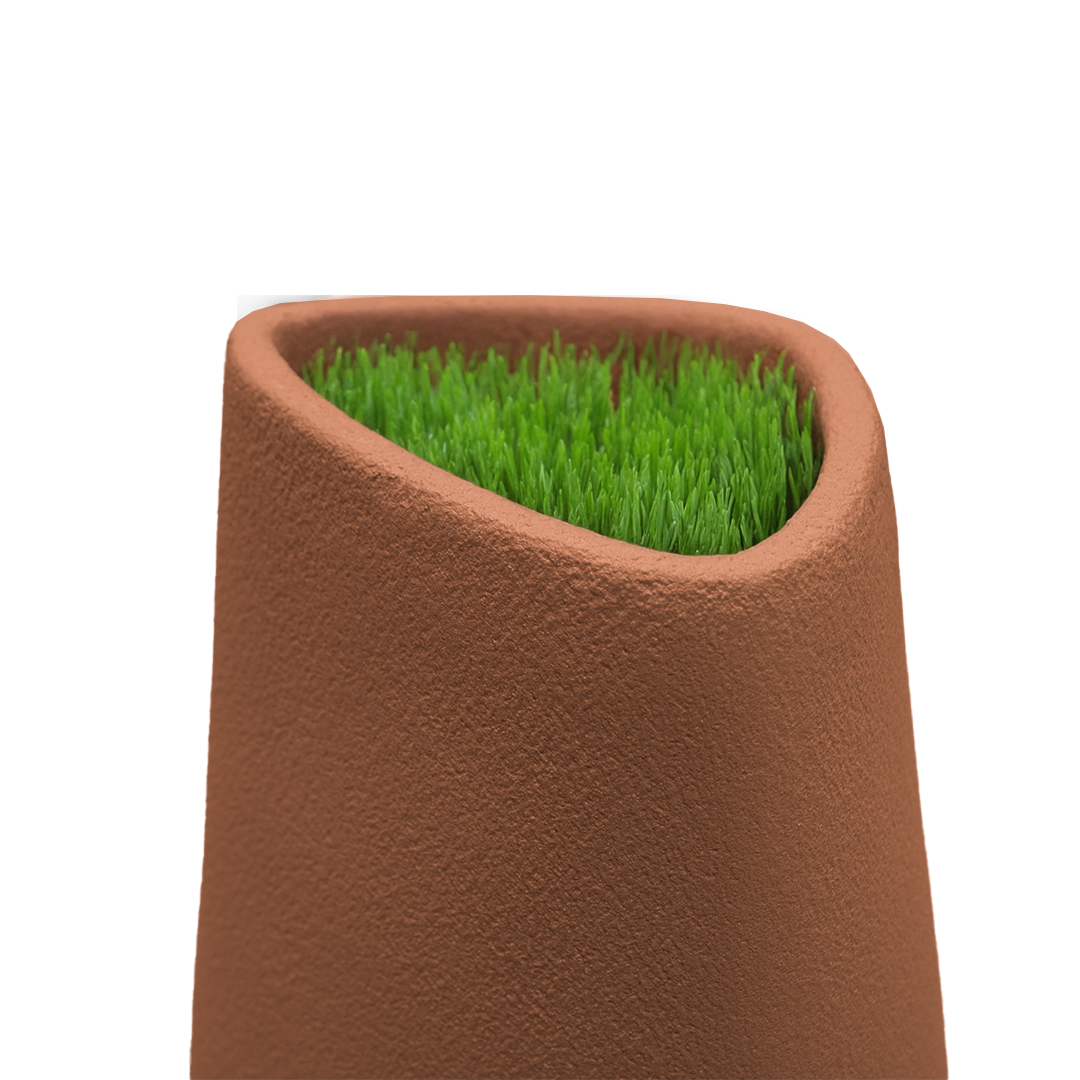 Set Of 3 Outdoor/Indoor Fiberglass Concrete Planter Box Xk-8177A+B+C - Clay Color -  Planter Boxes - ebarza Furniture UAE | Shop Modern Furniture in Abu Dhabi & Dubai - مفروشات ايبازرا في الامارات | تسوق اثاث عصري وديكورات مميزة في دبي وابوظبي