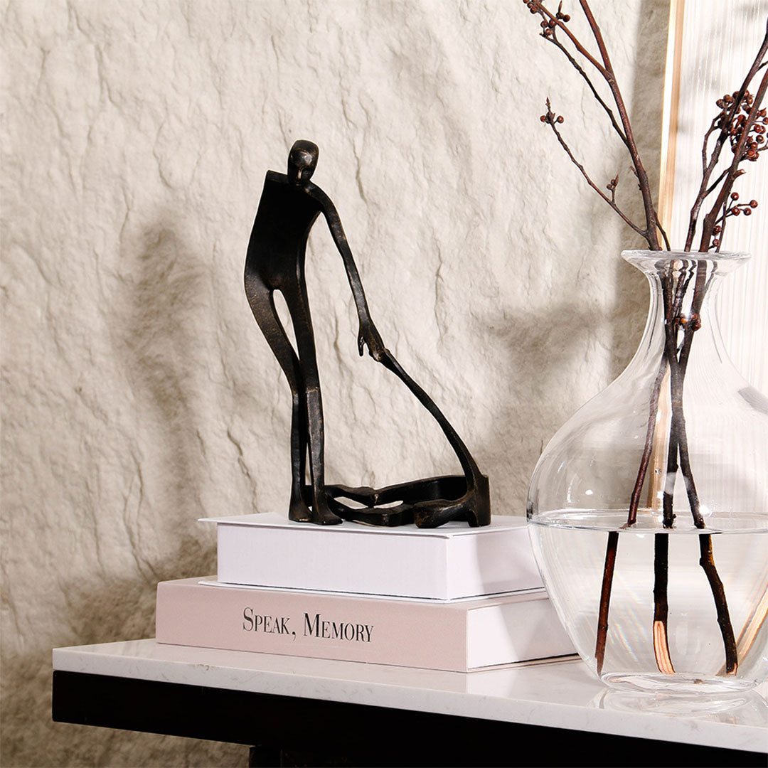 Abstract Metal Sculpture - KA3090 -  Home Decor Figurines - ebarza Furniture UAE | Shop Modern Furniture in Abu Dhabi & Dubai - مفروشات ايبازرا في الامارات | تسوق اثاث عصري وديكورات مميزة في دبي وابوظبي