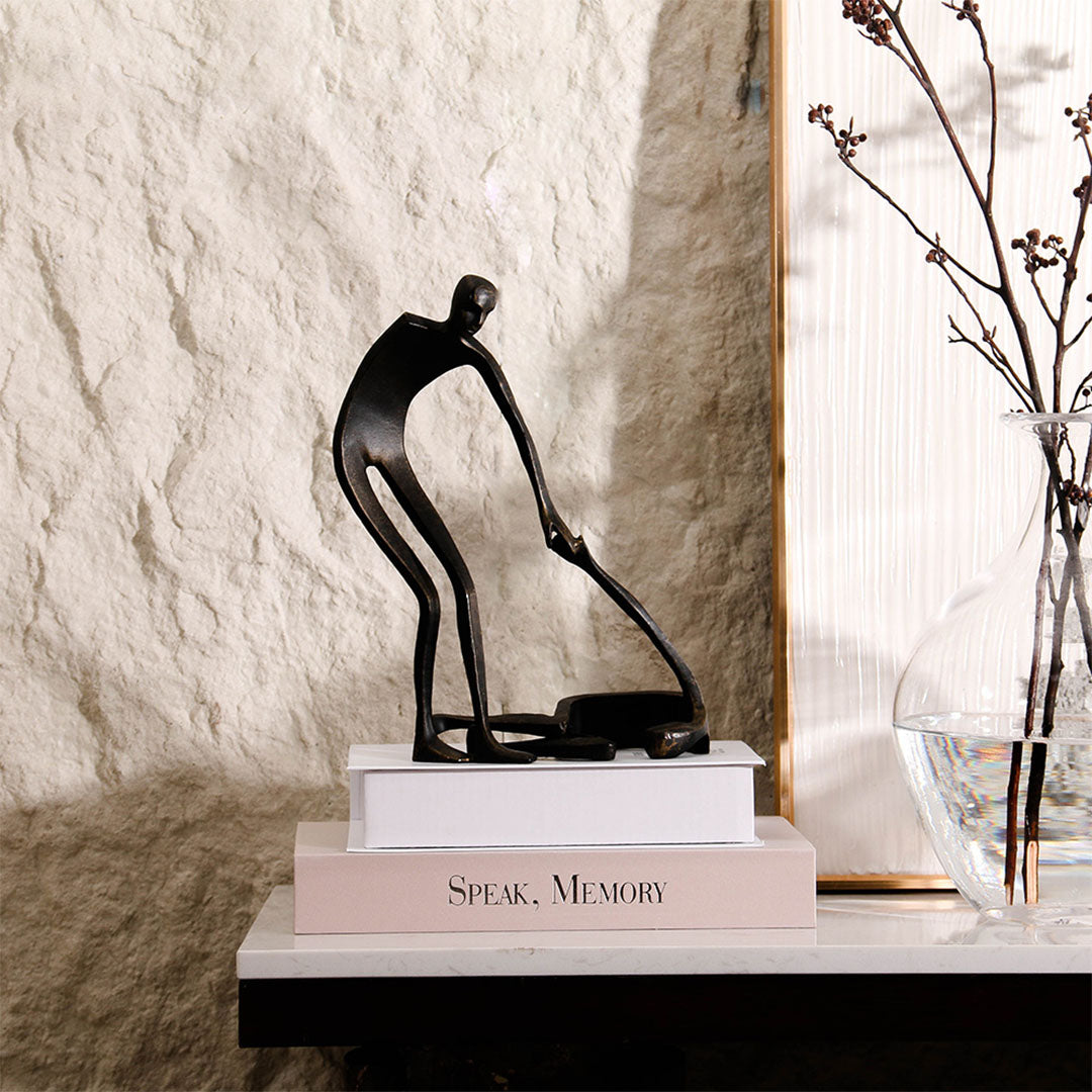 Abstract Metal Sculpture - KA3090 -  Home Decor Figurines - ebarza Furniture UAE | Shop Modern Furniture in Abu Dhabi & Dubai - مفروشات ايبازرا في الامارات | تسوق اثاث عصري وديكورات مميزة في دبي وابوظبي