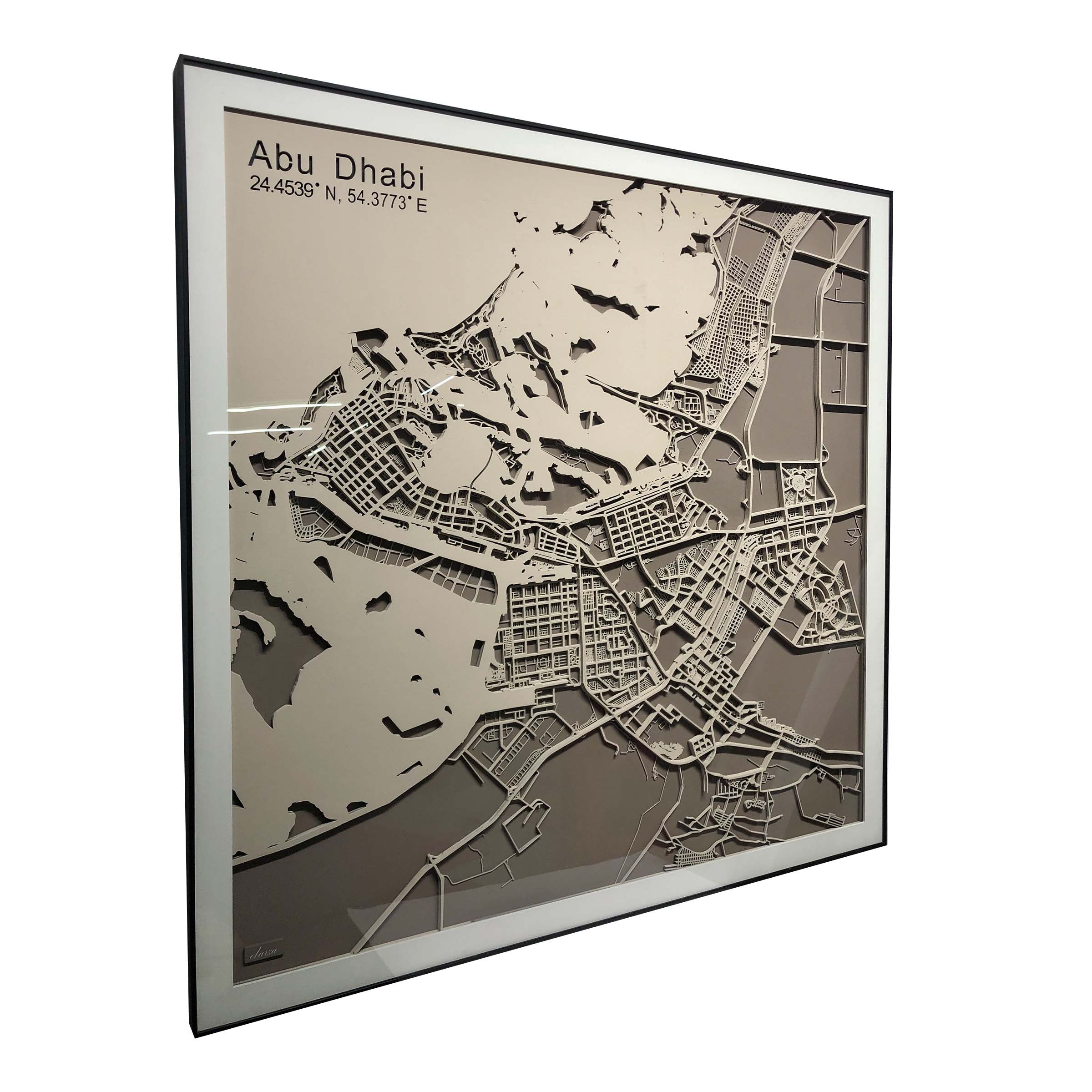 Abu Dhabi Map Handmade Painting  W120 *H120 CM 2309H0021-ABU DHABI -  Paintings - ebarza Furniture UAE | Shop Modern Furniture in Abu Dhabi & Dubai - مفروشات ايبازرا في الامارات | تسوق اثاث عصري وديكورات مميزة في دبي وابوظبي