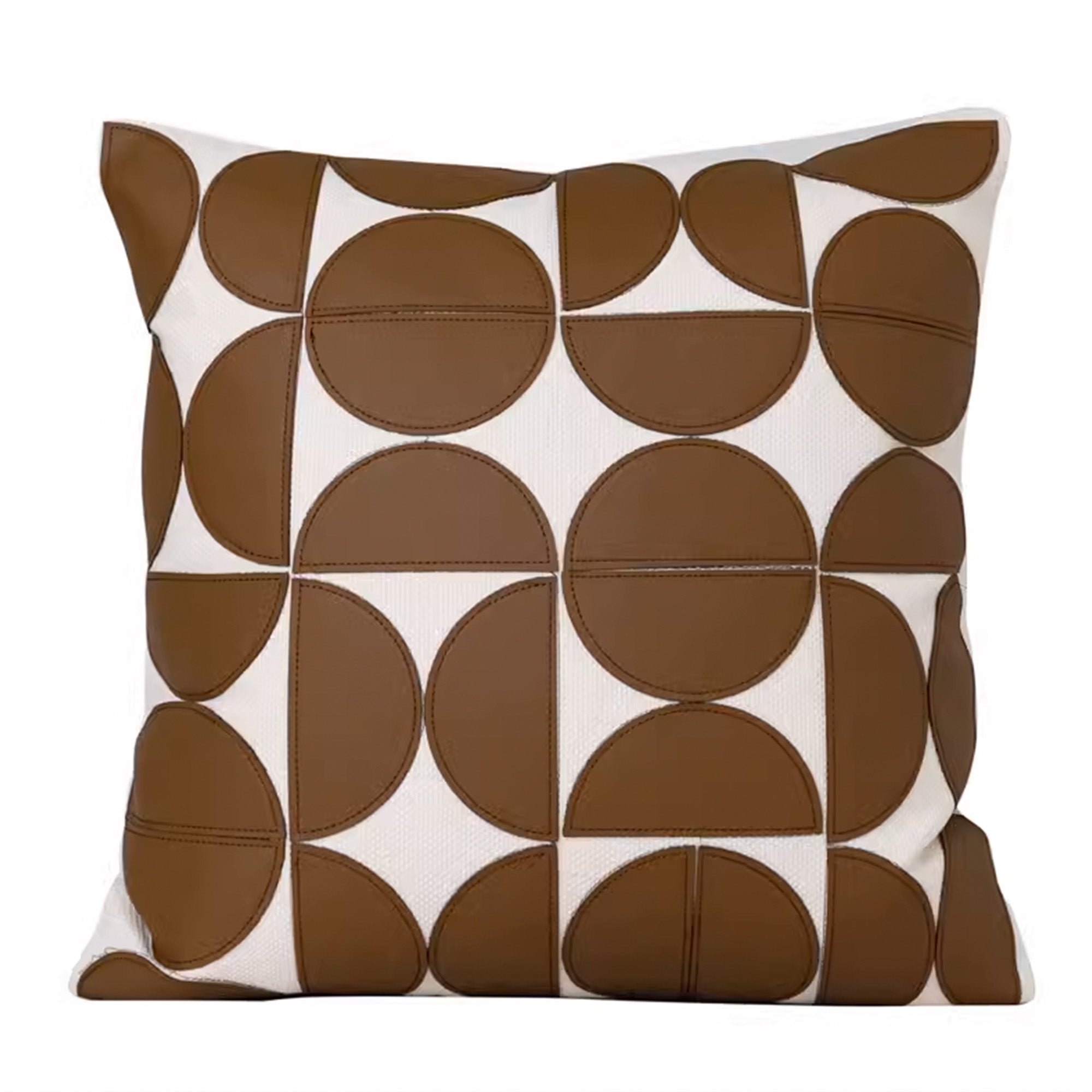 45x45 cm Semi-Circle Patchwork Cushion KD2257PU -  Cushions - ebarza Furniture UAE | Shop Modern Furniture in Abu Dhabi & Dubai - مفروشات ايبازرا في الامارات | تسوق اثاث عصري وديكورات مميزة في دبي وابوظبي