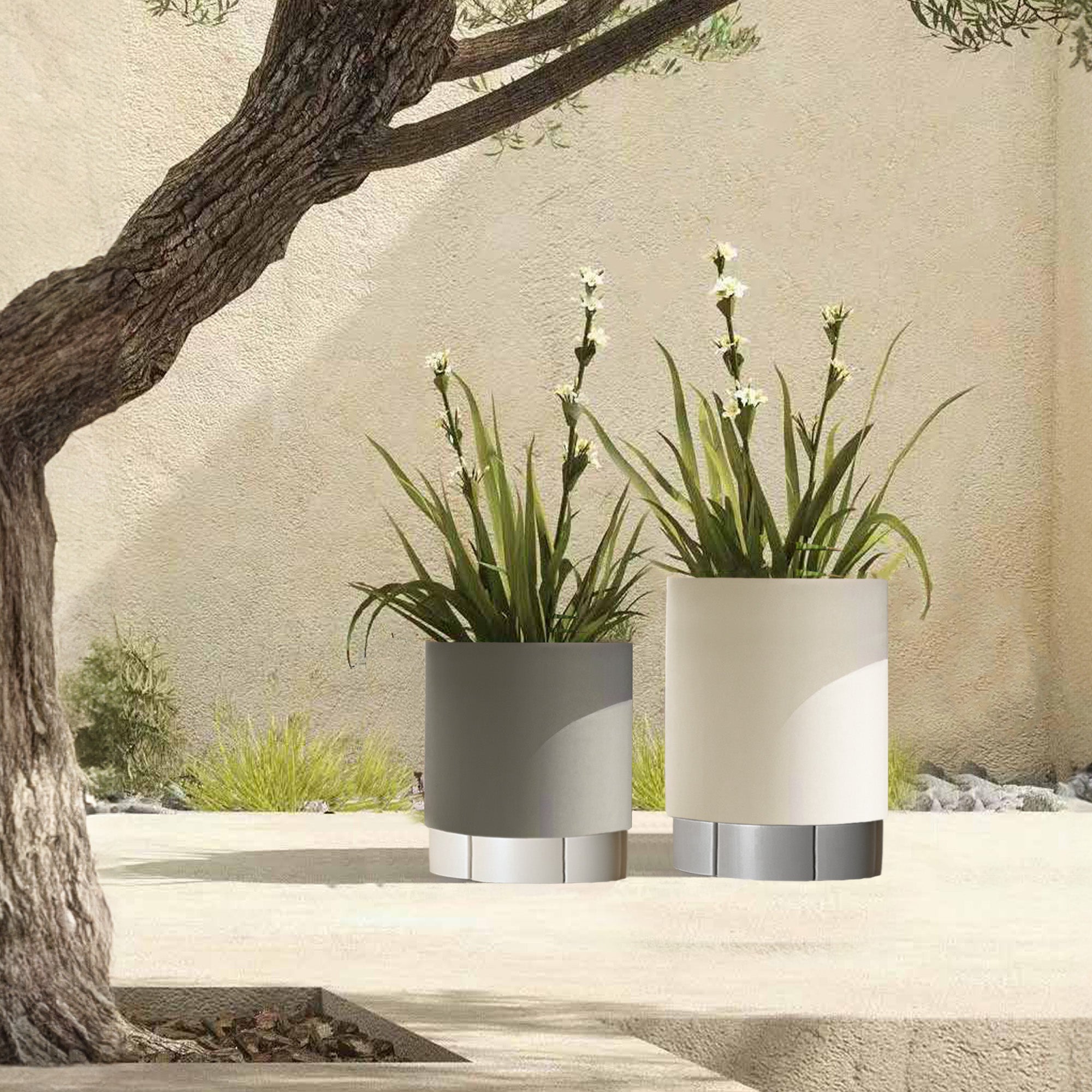 Alu Indoor/Outdoor Planter Box 49.5cm - KH8602A51ALU-BeigeTop -  Planter Boxes - ebarza Furniture UAE | Shop Modern Furniture in Abu Dhabi & Dubai - مفروشات ايبازرا في الامارات | تسوق اثاث عصري وديكورات مميزة في دبي وابوظبي