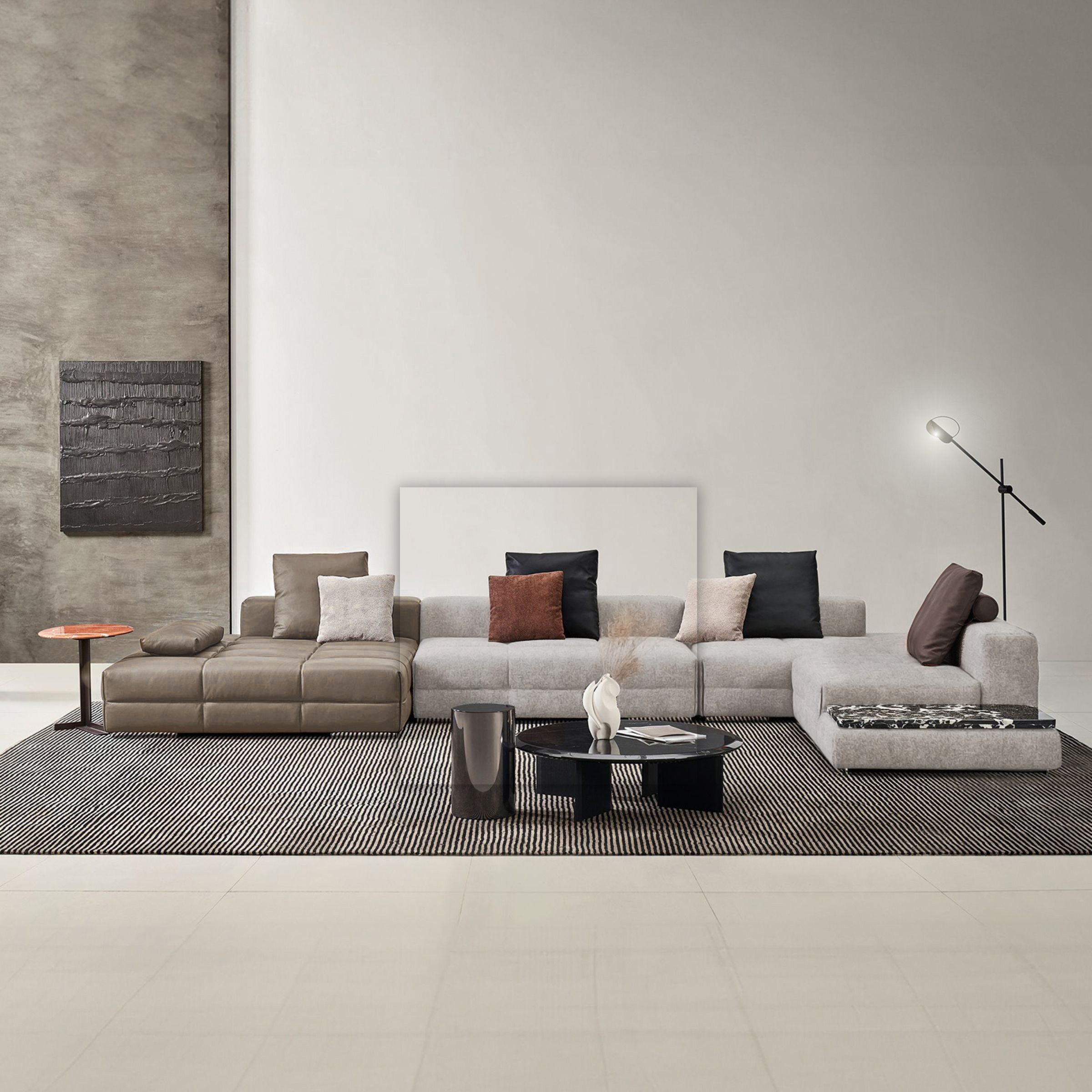 Genoa Corner Sofa Set SF074- B: 2seater full back (expensive fabric) -  Sofas - ebarza Furniture UAE | Shop Modern Furniture in Abu Dhabi & Dubai - مفروشات ايبازرا في الامارات | تسوق اثاث عصري وديكورات مميزة في دبي وابوظبي