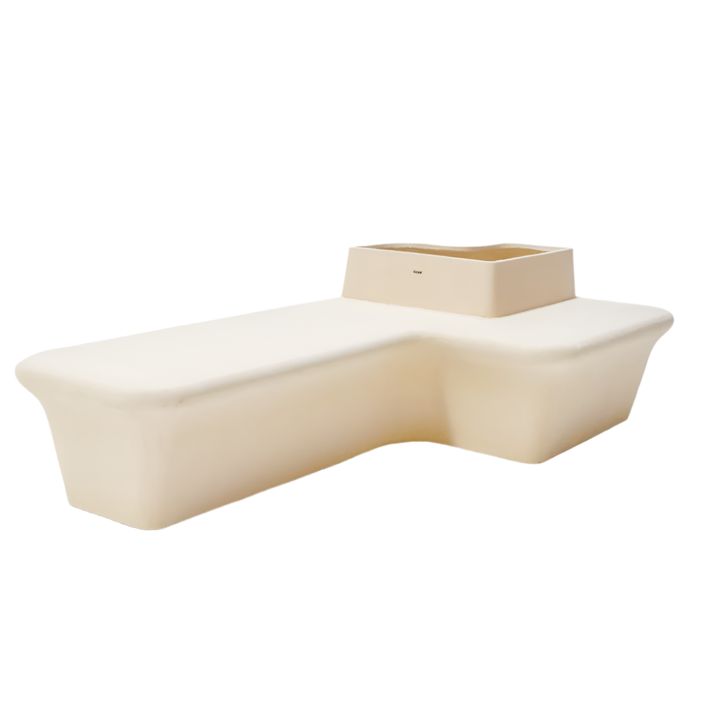Outdoor/Indoor Beige Planter Box And Bench XK-8172A -  Planter Boxes - ebarza Furniture UAE | Shop Modern Furniture in Abu Dhabi & Dubai - مفروشات ايبازرا في الامارات | تسوق اثاث عصري وديكورات مميزة في دبي وابوظبي