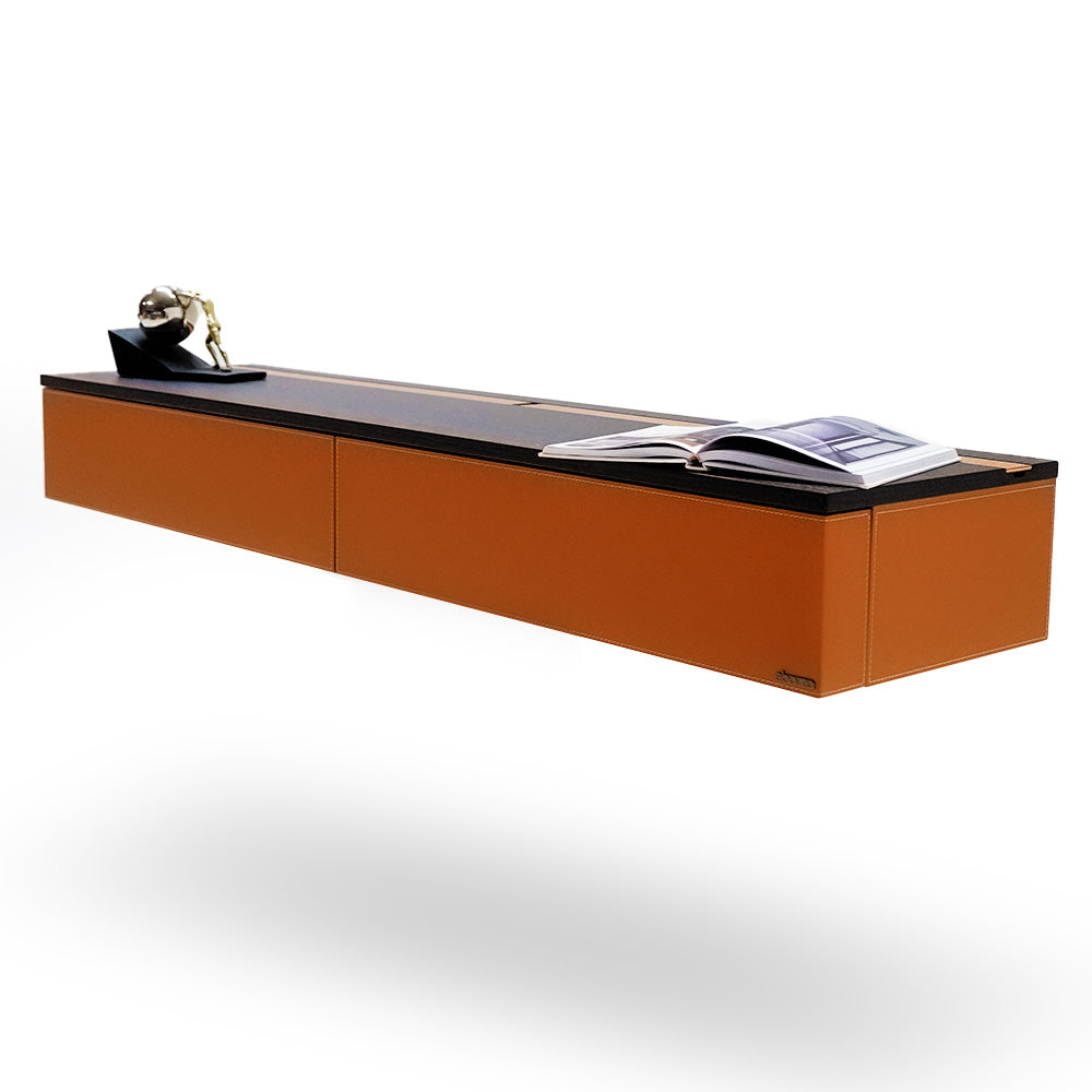 Suspended  / Hanged  Modular Wall Unit  / Dresser / TV unit 160CM  MLL-CUS01-M7 Orange -  Storage/TV Unites - ebarza Furniture UAE | Shop Modern Furniture in Abu Dhabi & Dubai - مفروشات ايبازرا في الامارات | تسوق اثاث عصري وديكورات مميزة في دبي وابوظبي
