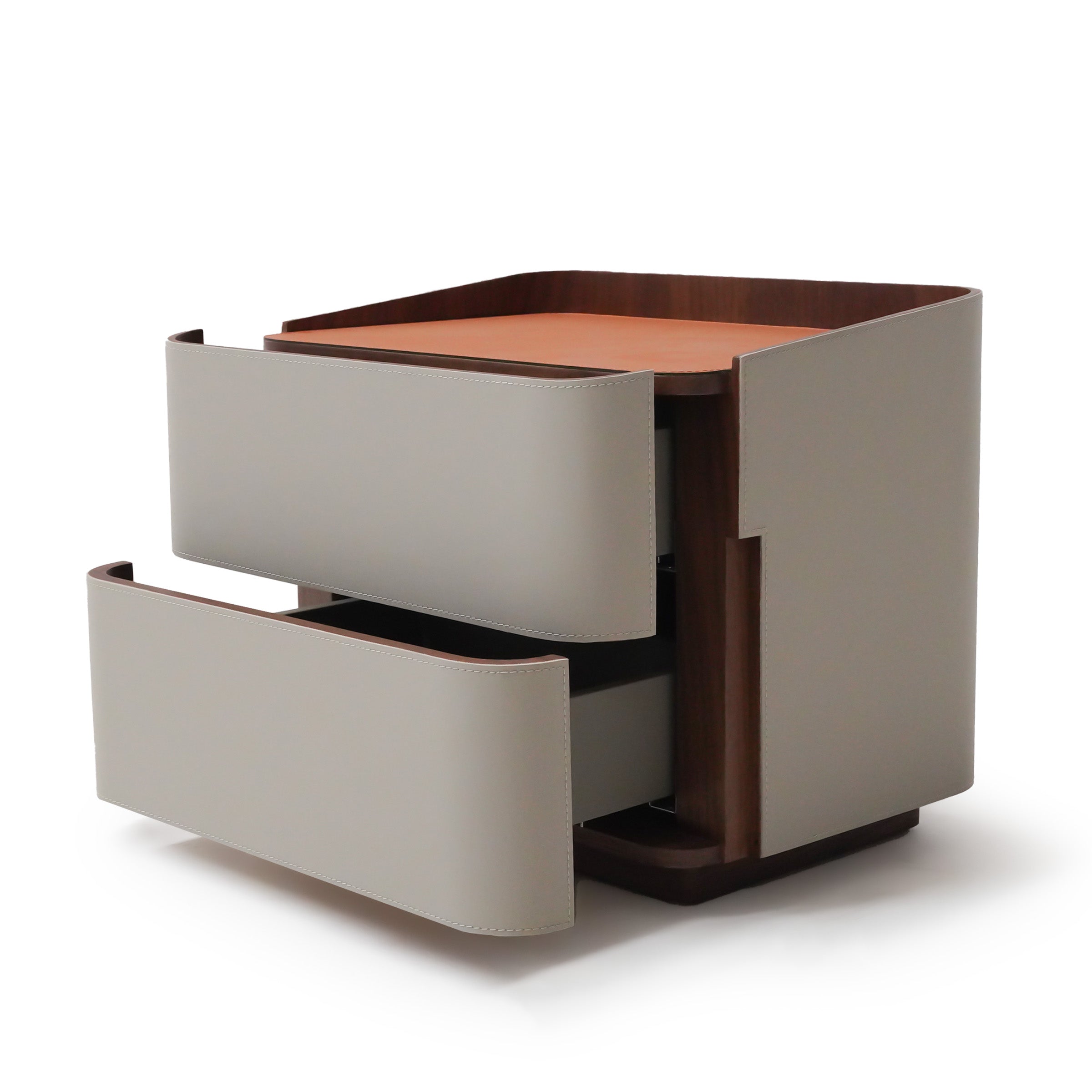 Pre-order 90 Days Delivery Urban Retreat Saddle Leather Bedside Table NS-017 -  Bedside Tables - ebarza Furniture UAE | Shop Modern Furniture in Abu Dhabi & Dubai - مفروشات ايبازرا في الامارات | تسوق اثاث عصري وديكورات مميزة في دبي وابوظبي