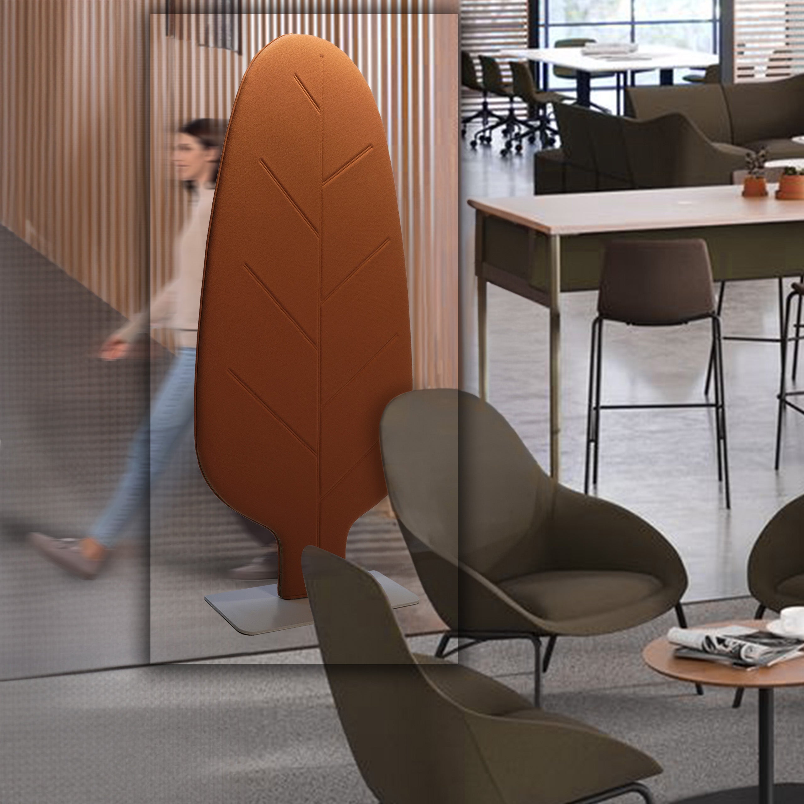 Leaf Tuba Screen Barrier y61581-77-Brown -  Office Barriers - ebarza Furniture UAE | Shop Modern Furniture in Abu Dhabi & Dubai - مفروشات ايبازرا في الامارات | تسوق اثاث عصري وديكورات مميزة في دبي وابوظبي