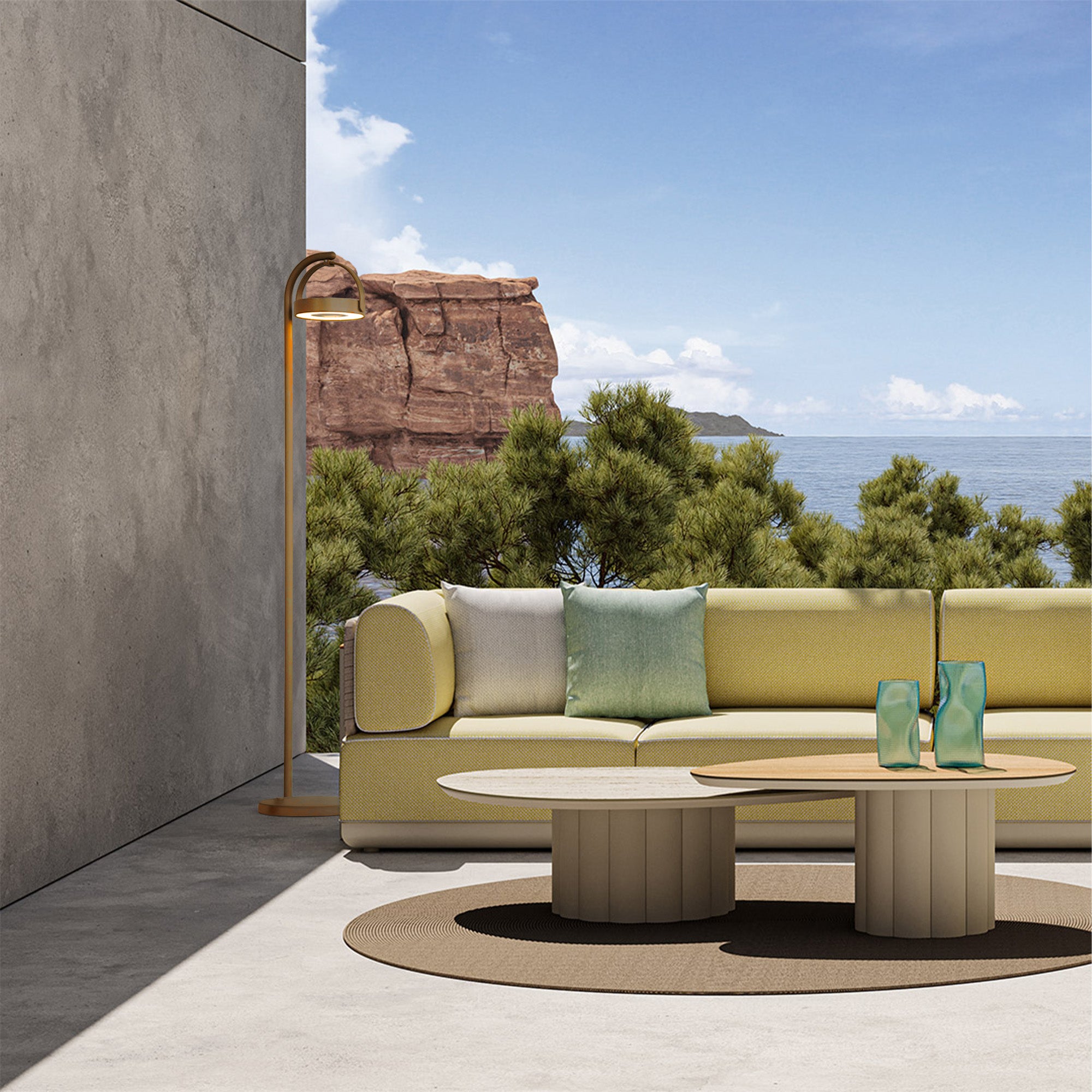 OUTDOOR/INDOOR ALU FLOOR LAMP - KH8510A117ALU SANDSTONE -  Outdoor lightings | مصباح أرضي ألو خارجي/داخلي - ebarza Furniture UAE | Shop Modern Furniture in Abu Dhabi & Dubai - مفروشات ايبازرا في الامارات | تسوق اثاث عصري وديكورات مميزة في دبي وابوظبي