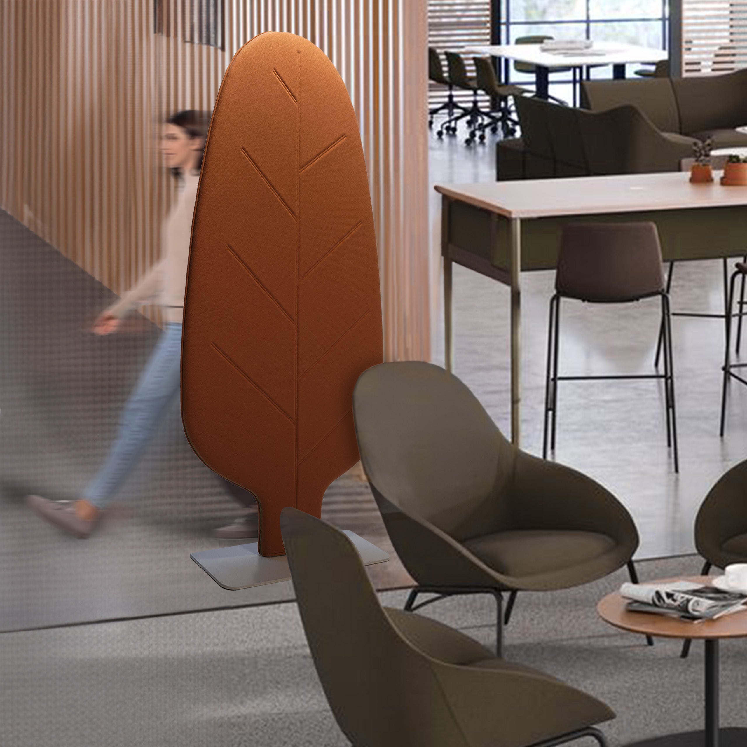Leaf Tuba Screen Barrier y61581-77-Brown -  Office Barriers - ebarza Furniture UAE | Shop Modern Furniture in Abu Dhabi & Dubai - مفروشات ايبازرا في الامارات | تسوق اثاث عصري وديكورات مميزة في دبي وابوظبي