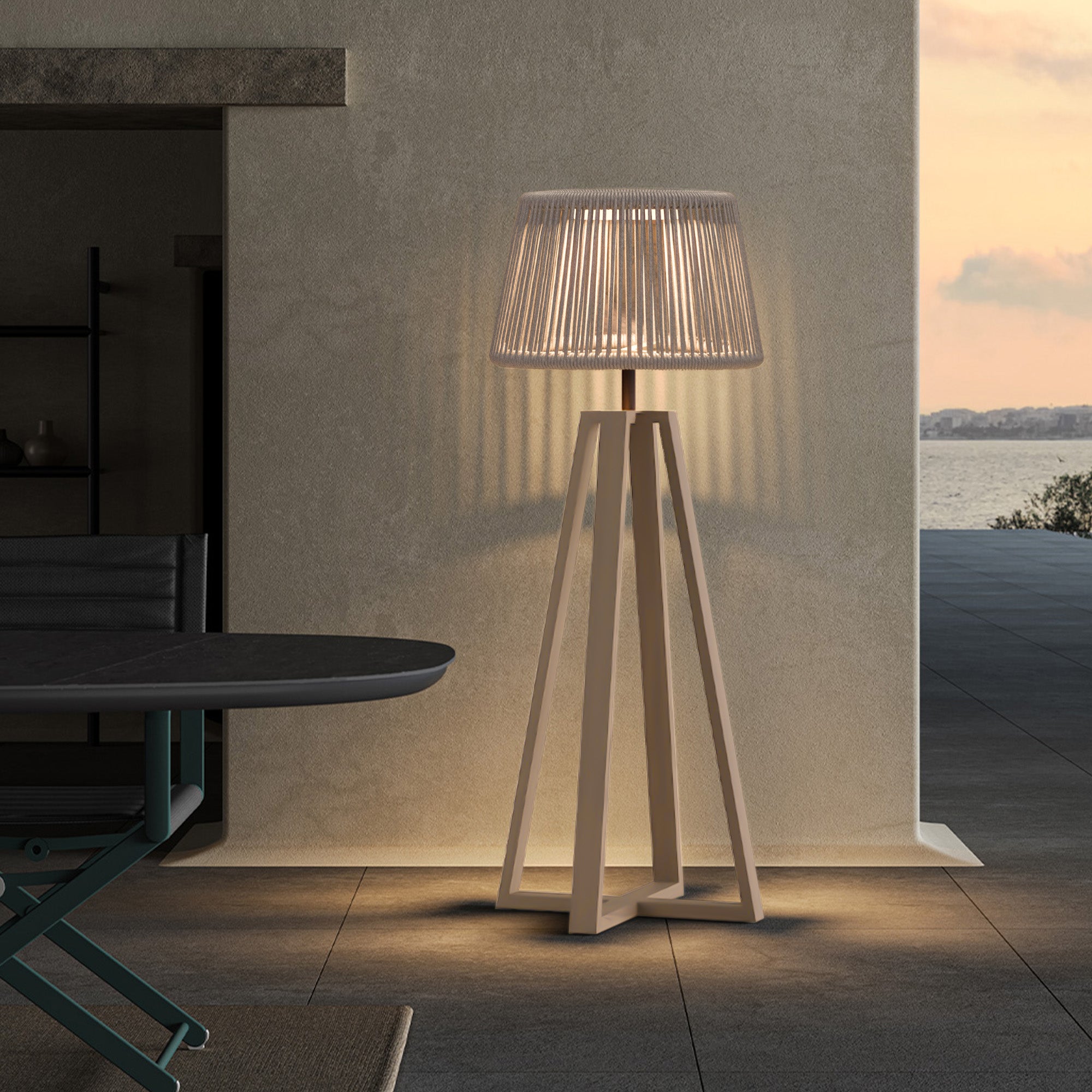 Marrakech Outdoor/Indoor Solar Floor Lamp  AH2019N117ROP -  Smart Outdoors - ebarza Furniture UAE | Shop Modern Furniture in Abu Dhabi & Dubai - مفروشات ايبازرا في الامارات | تسوق اثاث عصري وديكورات مميزة في دبي وابوظبي