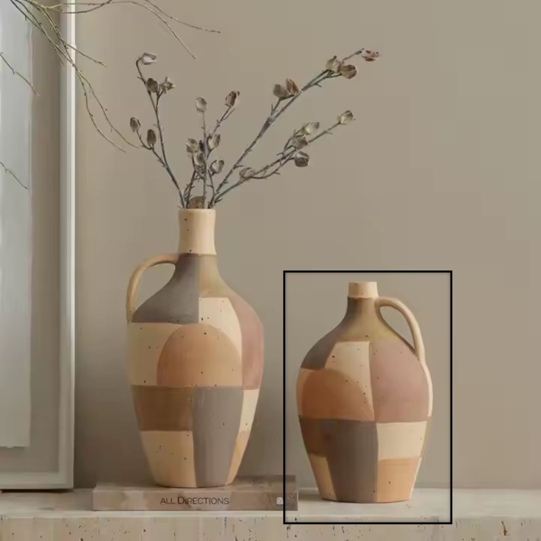 Assorted Color Hand-painted Ceramic Vase B-FF-D25073B -  Vases - ebarza Furniture UAE | Shop Modern Furniture in Abu Dhabi & Dubai - مفروشات ايبازرا في الامارات | تسوق اثاث عصري وديكورات مميزة في دبي وابوظبي