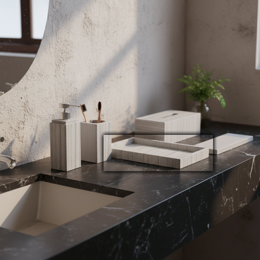 Australian Gray Marble Rectangular Medium Tray RHB893