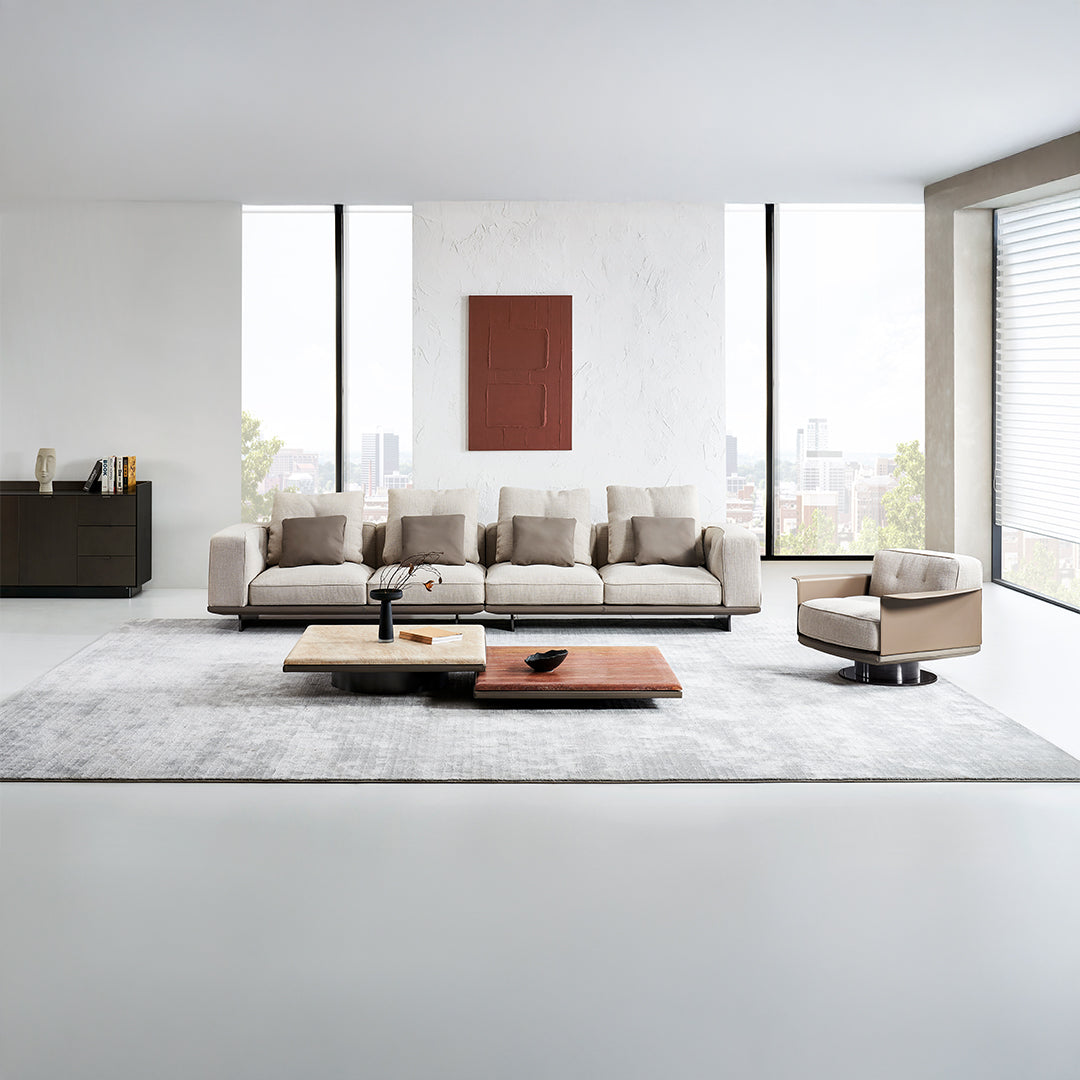 Avenor Red Travertine Coffee Table A-SF091- Red -  Coffee Tables - ebarza Furniture UAE | Shop Modern Furniture in Abu Dhabi & Dubai - مفروشات ايبازرا في الامارات | تسوق اثاث عصري وديكورات مميزة في دبي وابوظبي